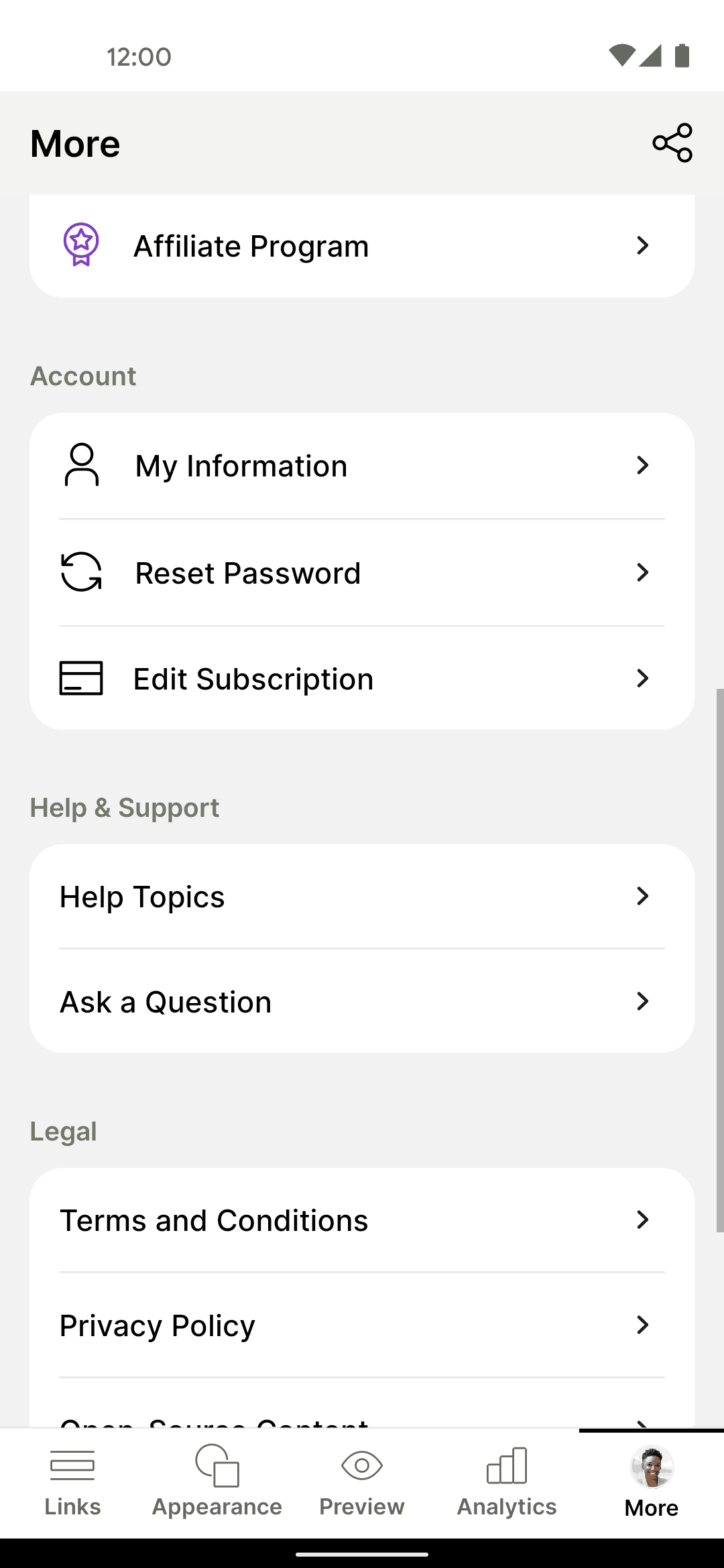 Linktree Android Social Networking interface screenshot 15