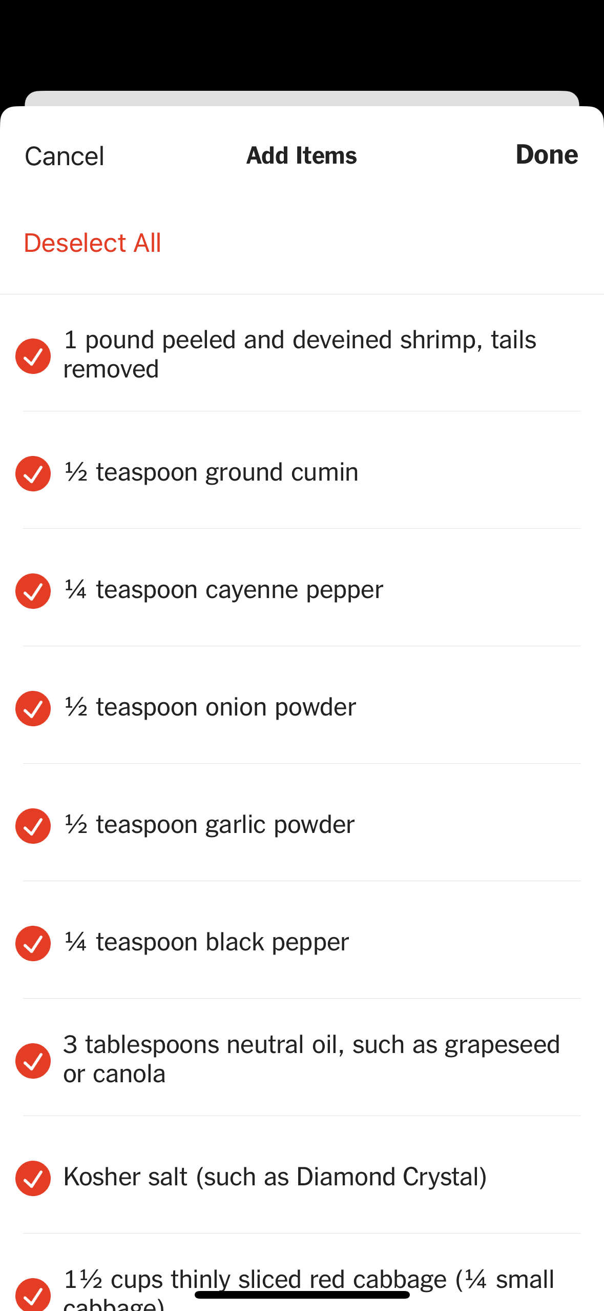 NYT Cooking iOS Food & Drink interface screenshot 20