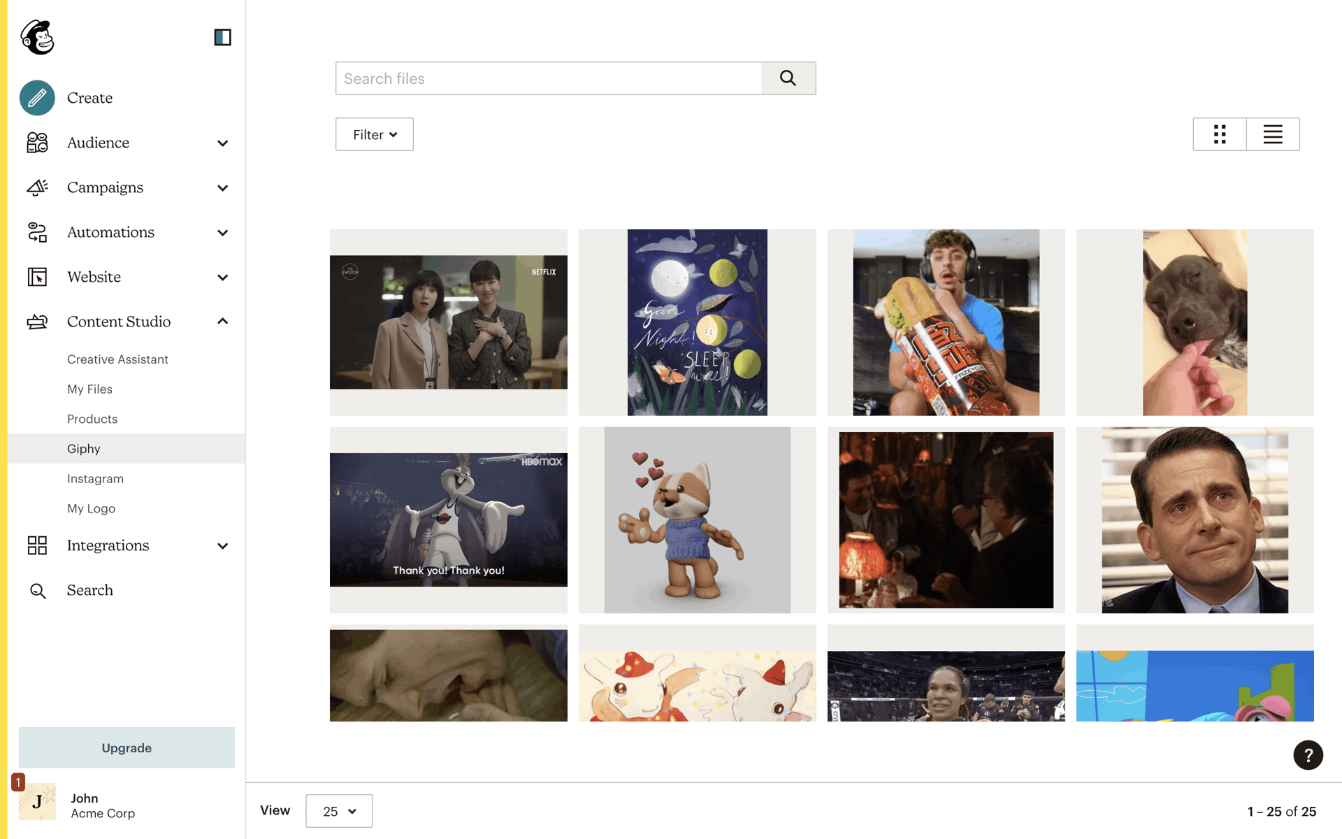 Mailchimp Web Business interface screenshot 5