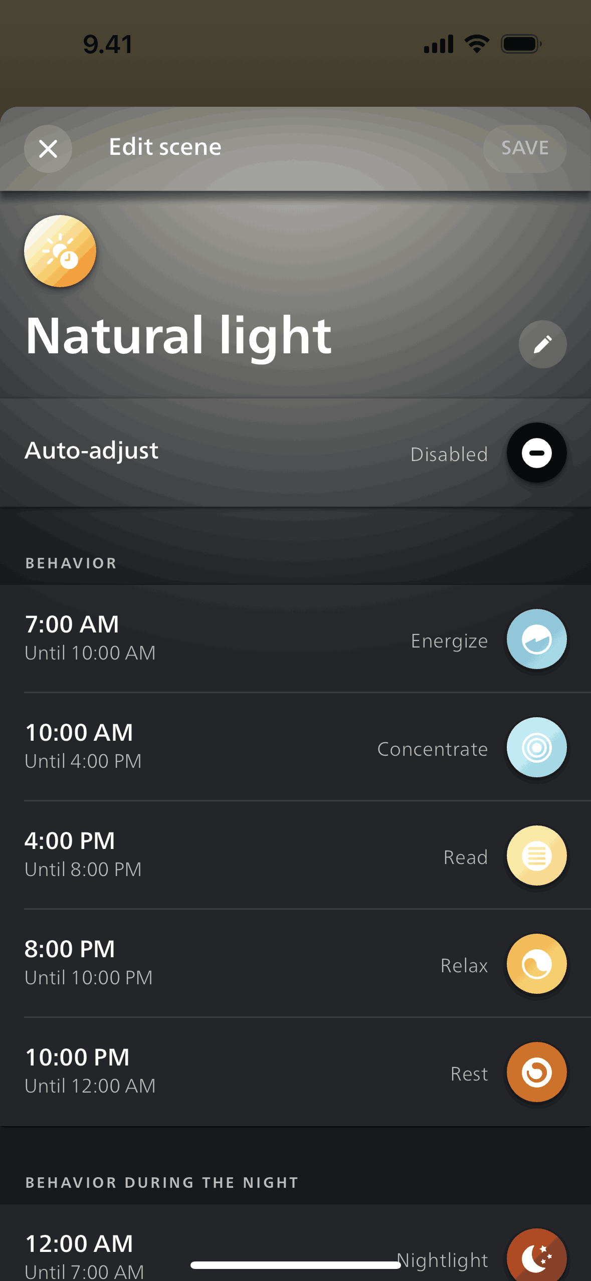 Philips Hue iOS Lifestyle interface screenshot 4