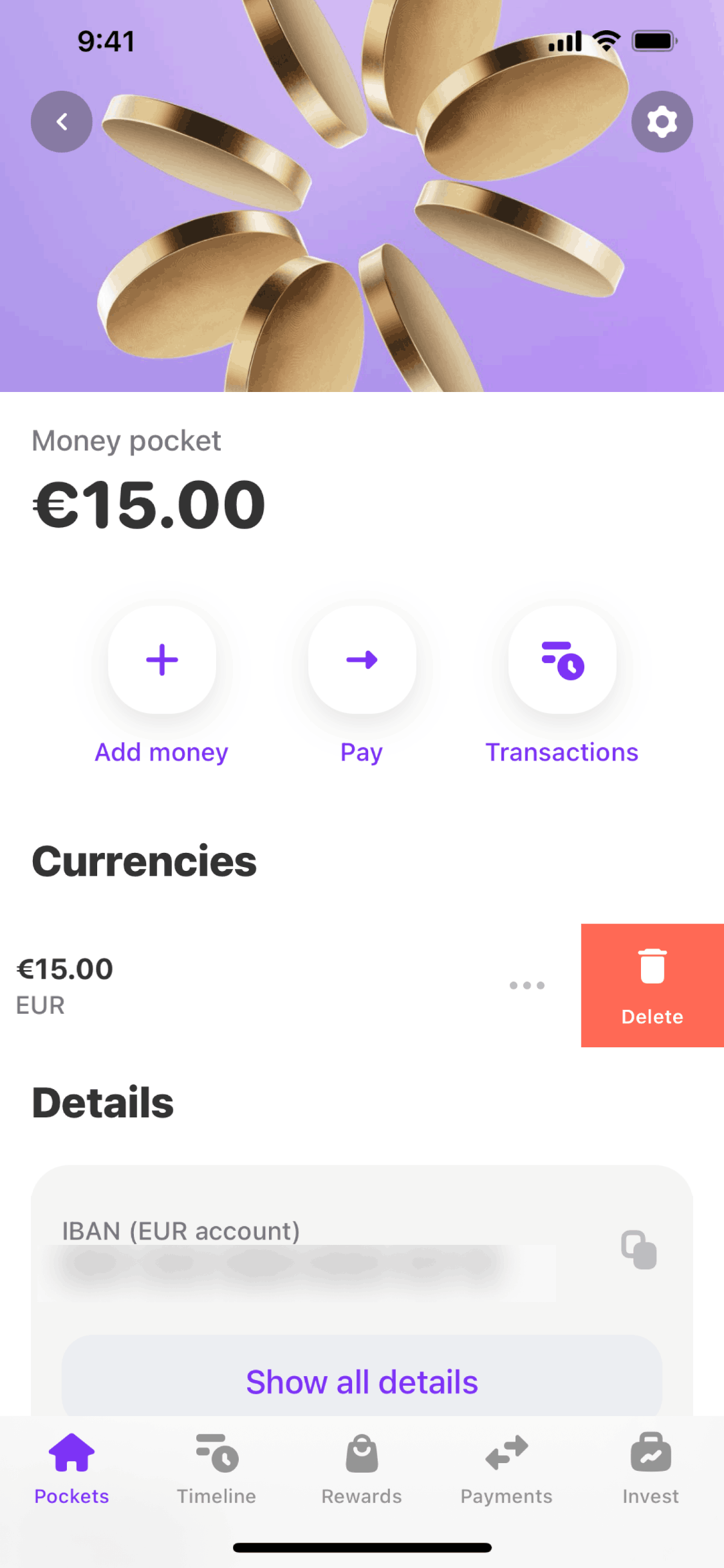 Vivid iOS Finance interface screenshot 20