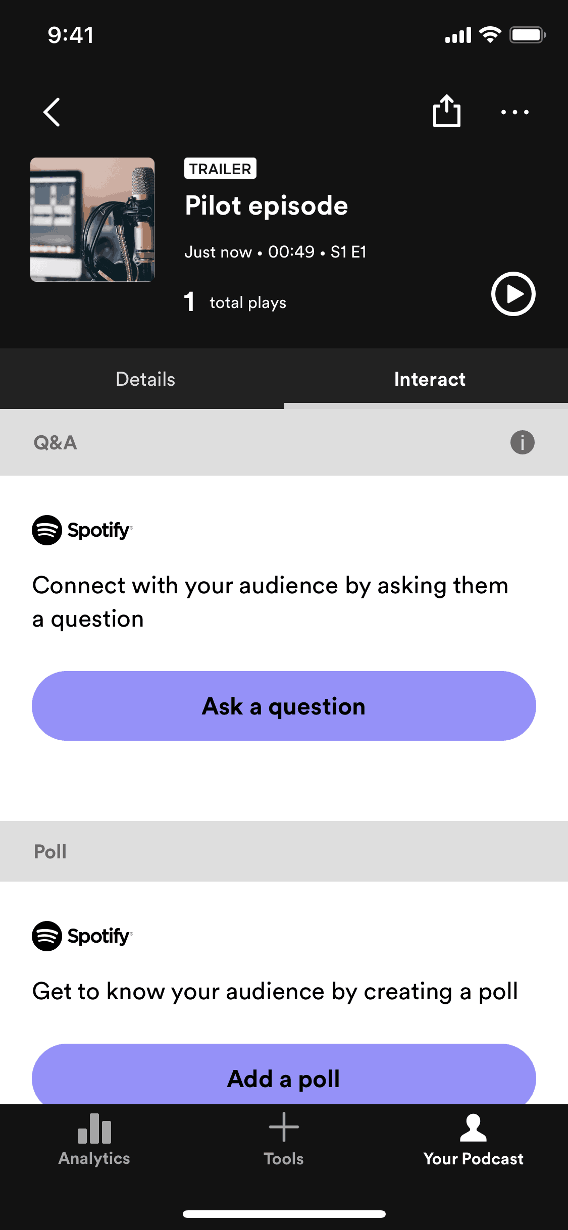 Spotify for Creators iOS Music & Audio interface screenshot 5