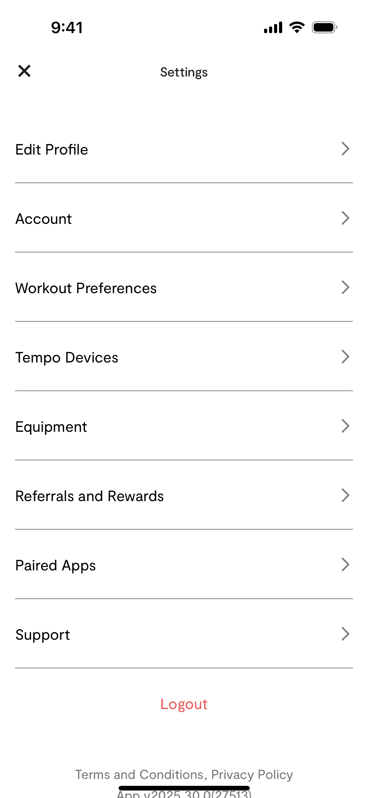 Tempo iOS Health & Fitness interface screenshot 13