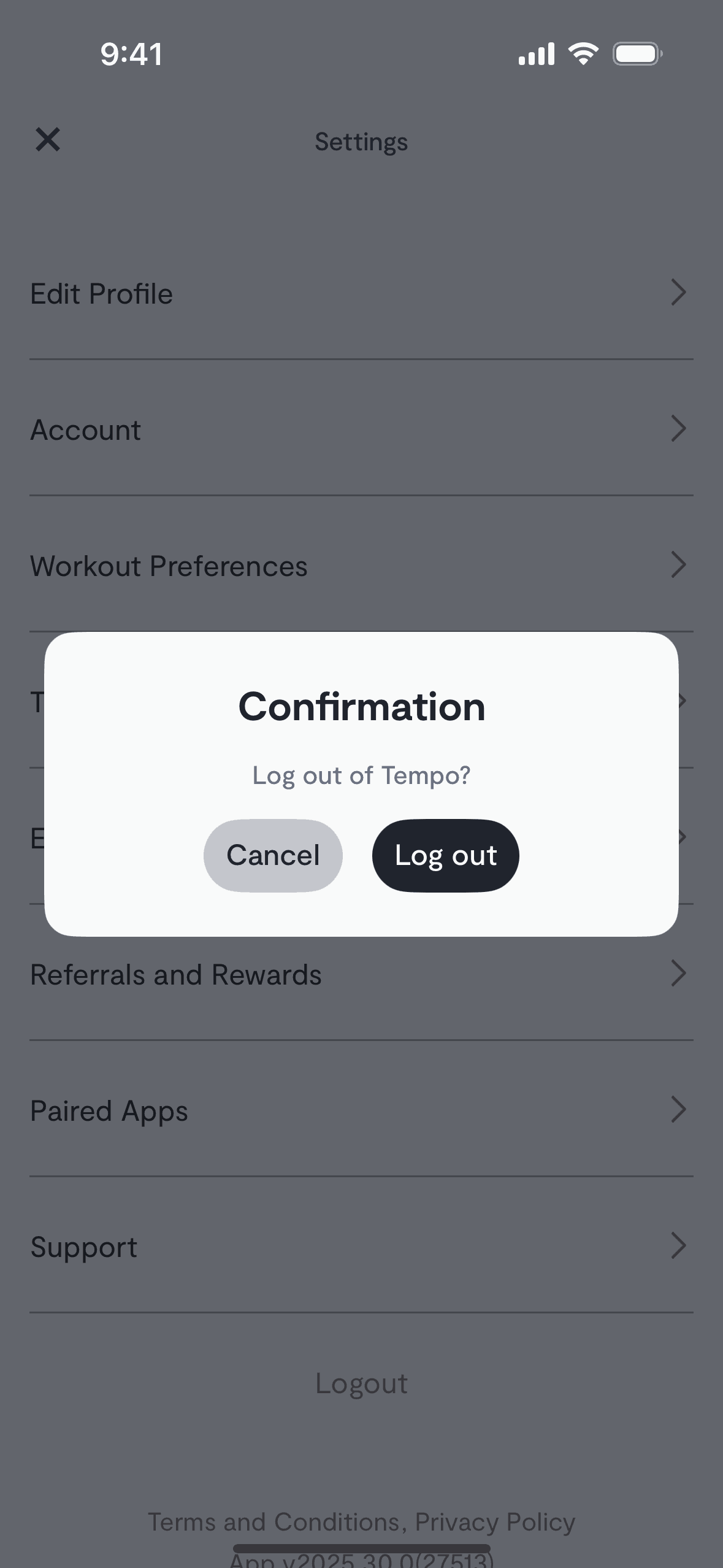 Tempo iOS Health & Fitness interface screenshot 24