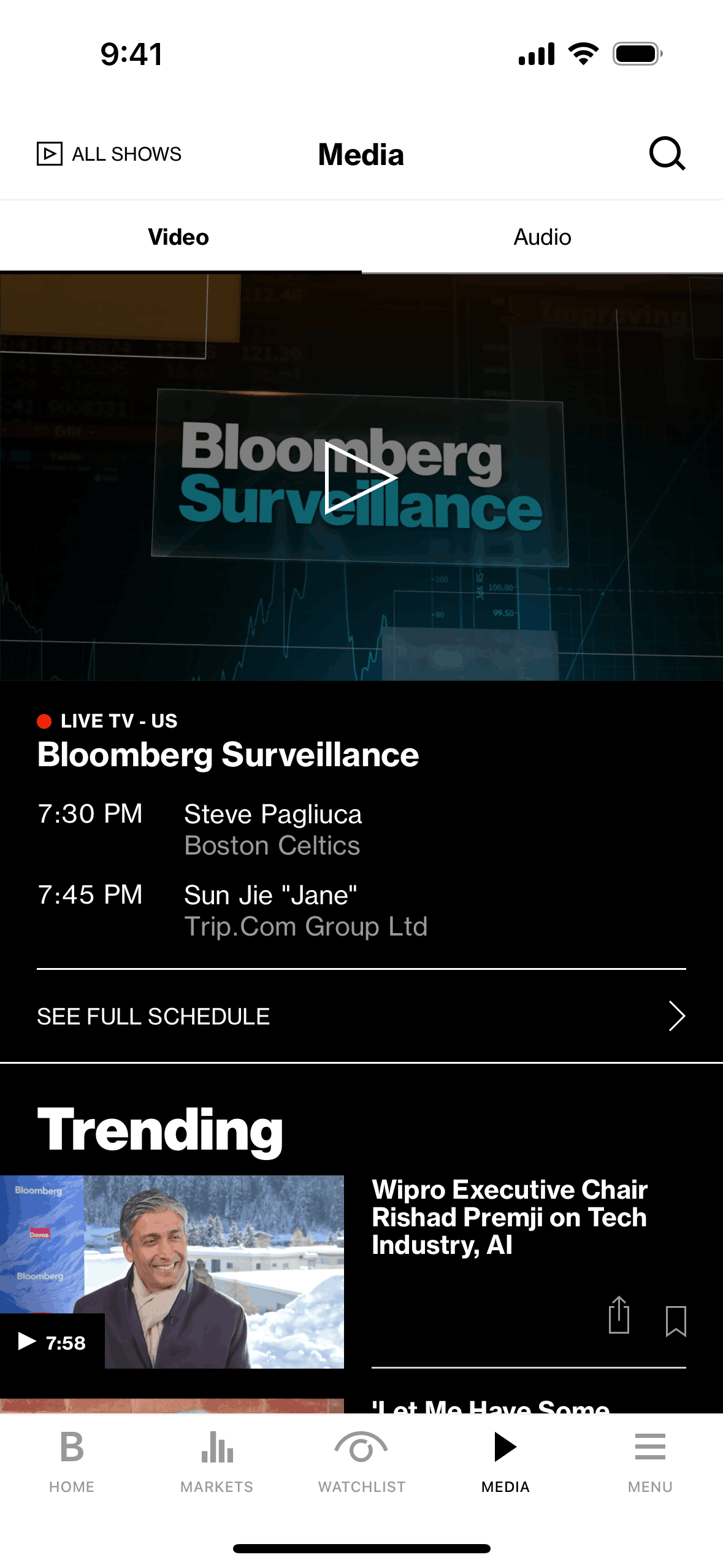 Bloomberg iOS News interface screenshot 4