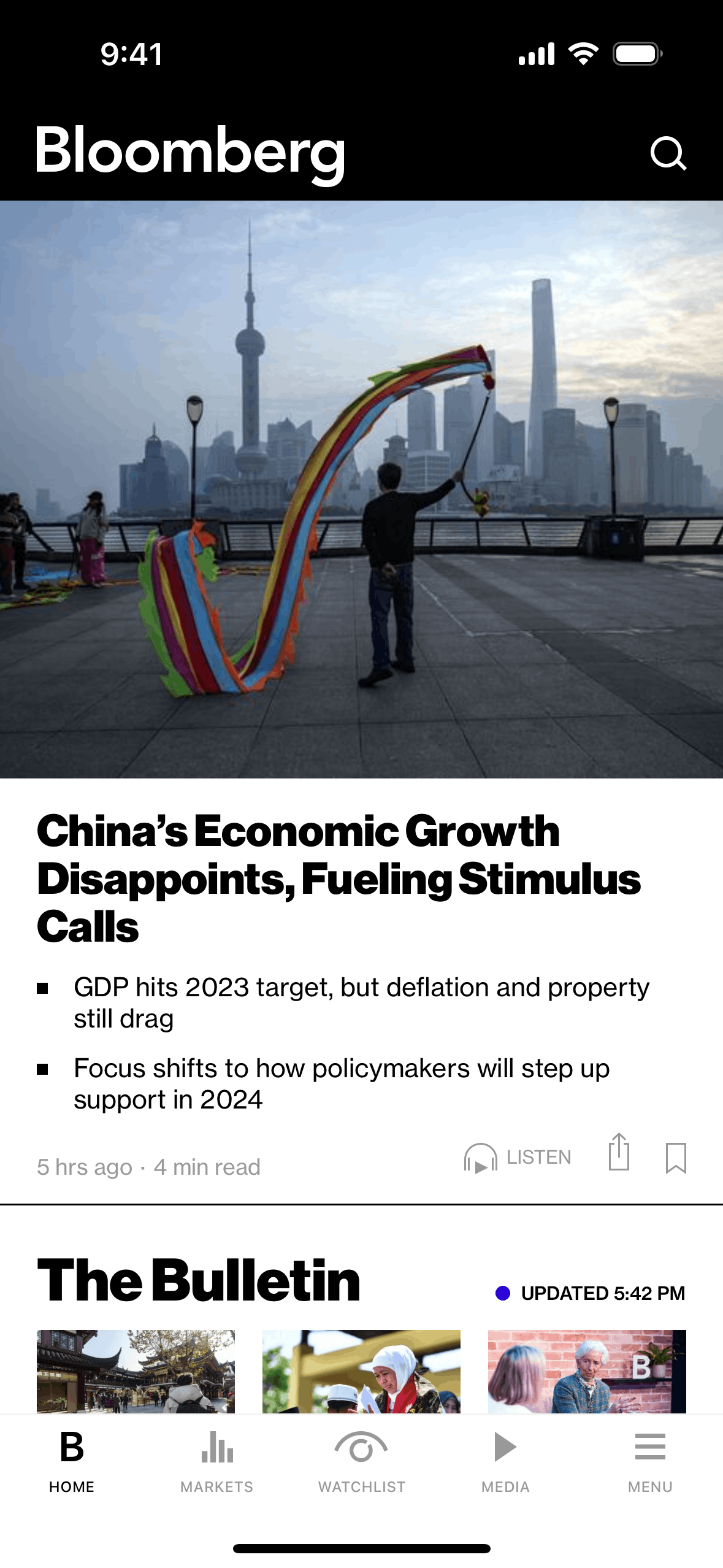 Bloomberg iOS News interface screenshot 4