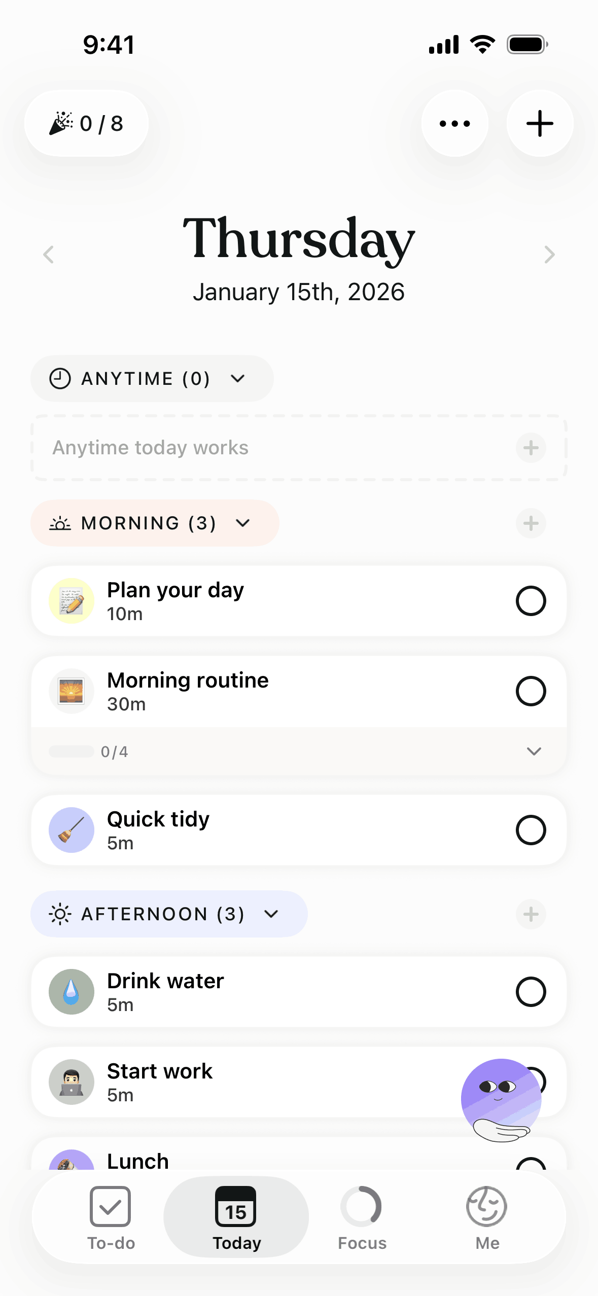 Tiimo iOS Productivity interface screenshot 2