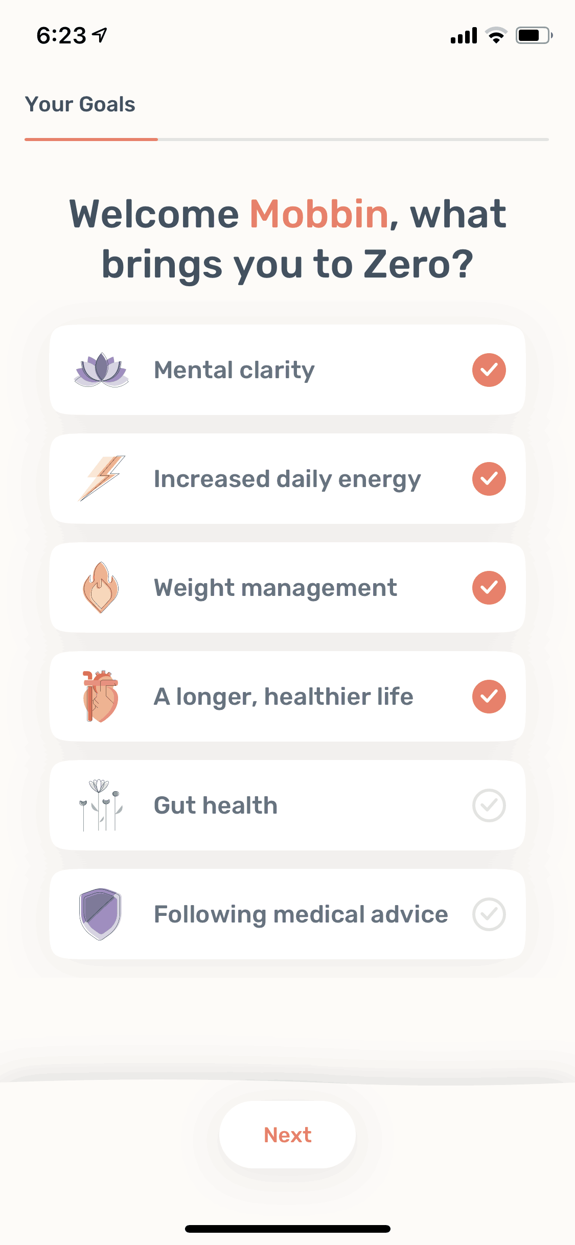 Zero iOS Health & Fitness interface screenshot 9