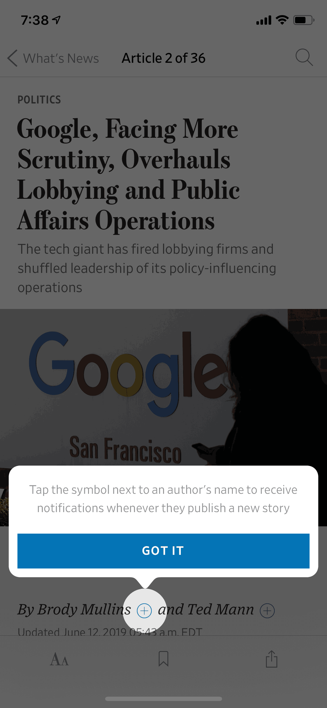The Wall Street Journal iOS News interface screenshot 14