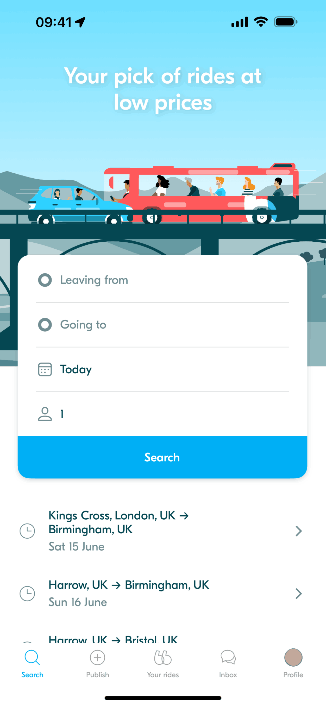 BlaBlaCar iOS Travel & Transportation interface screenshot 1