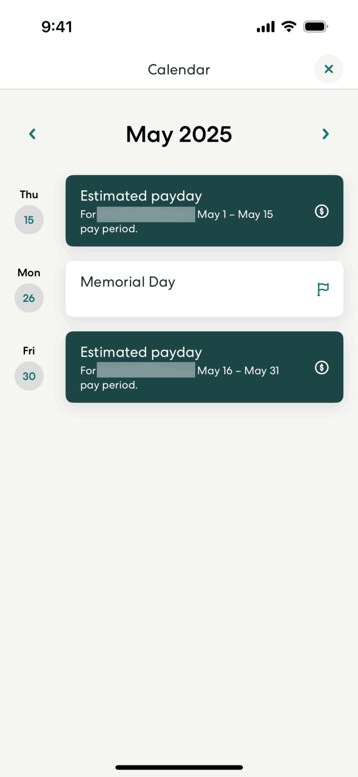 Gusto Mobile iOS Finance interface screenshot 2