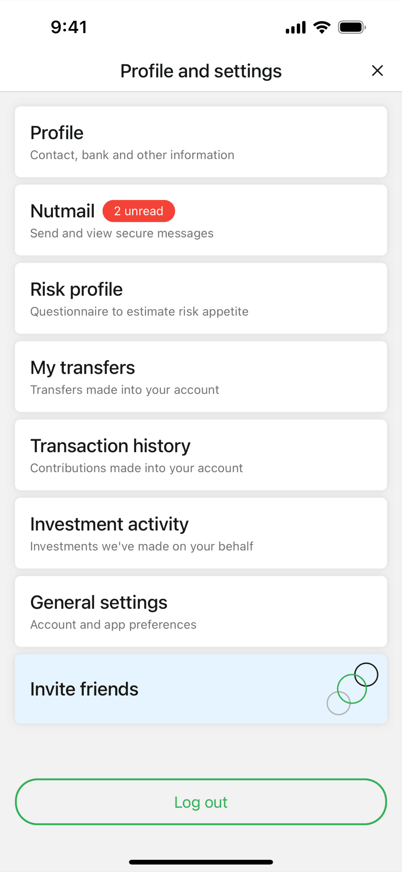 Nutmeg iOS Finance interface screenshot 15