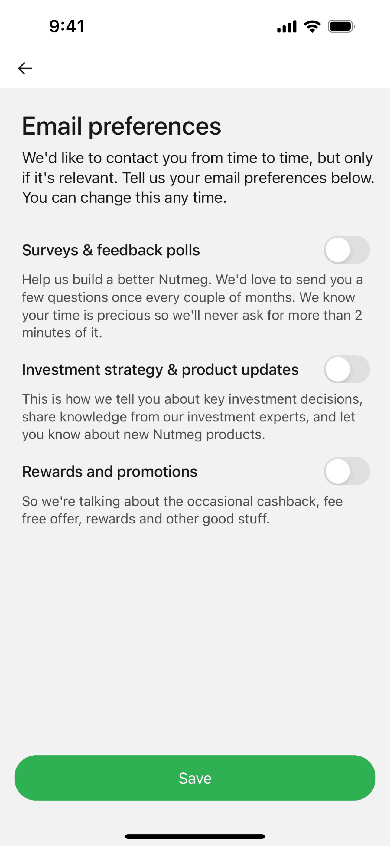 Nutmeg iOS Finance interface screenshot 20