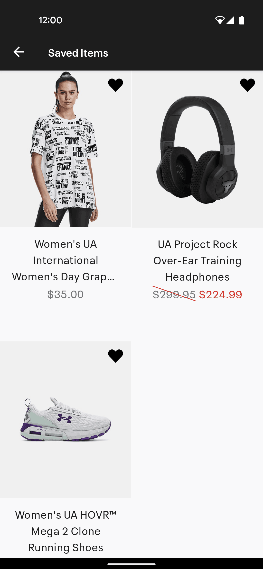 Under Armour Android Shopping interface screenshot 14
