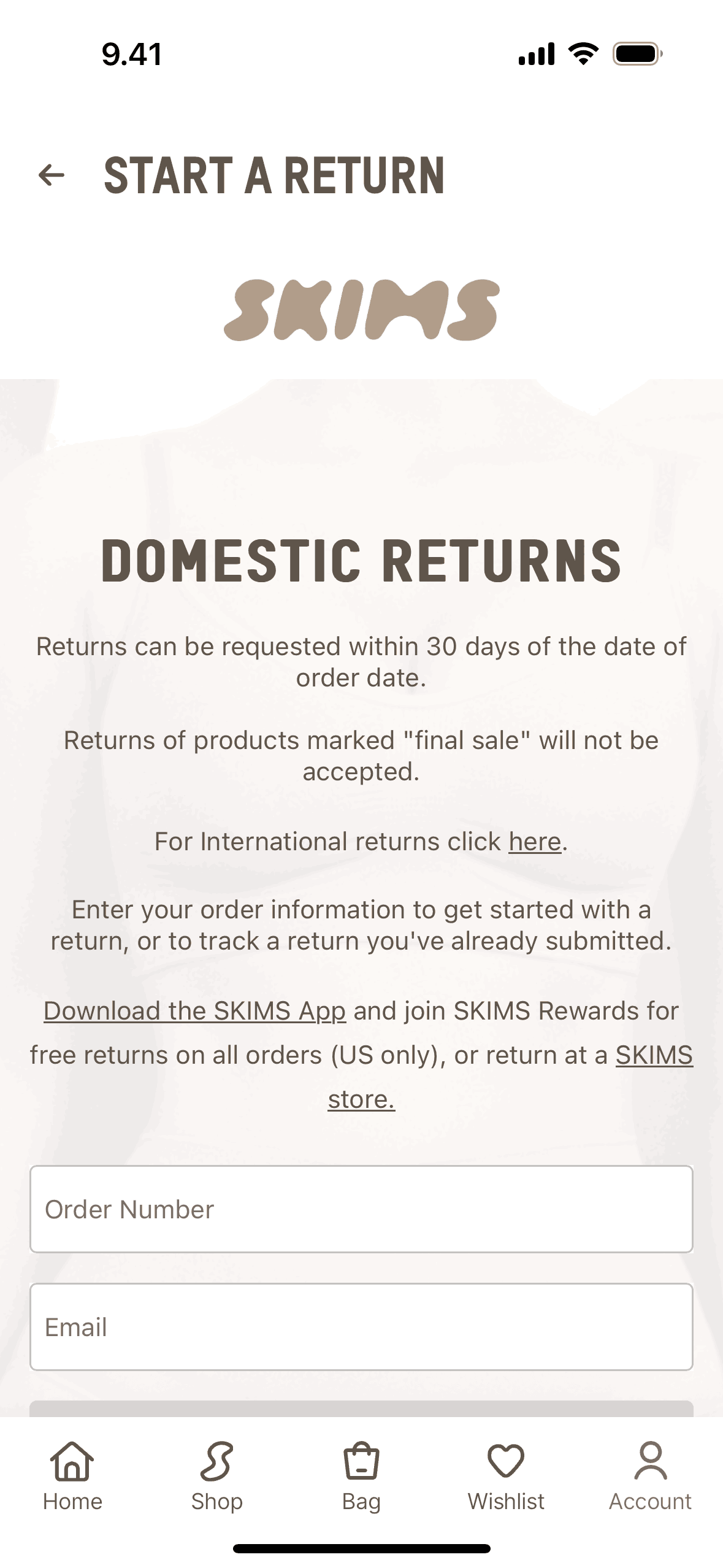 SKIMS iOS Shopping interface screenshot 14