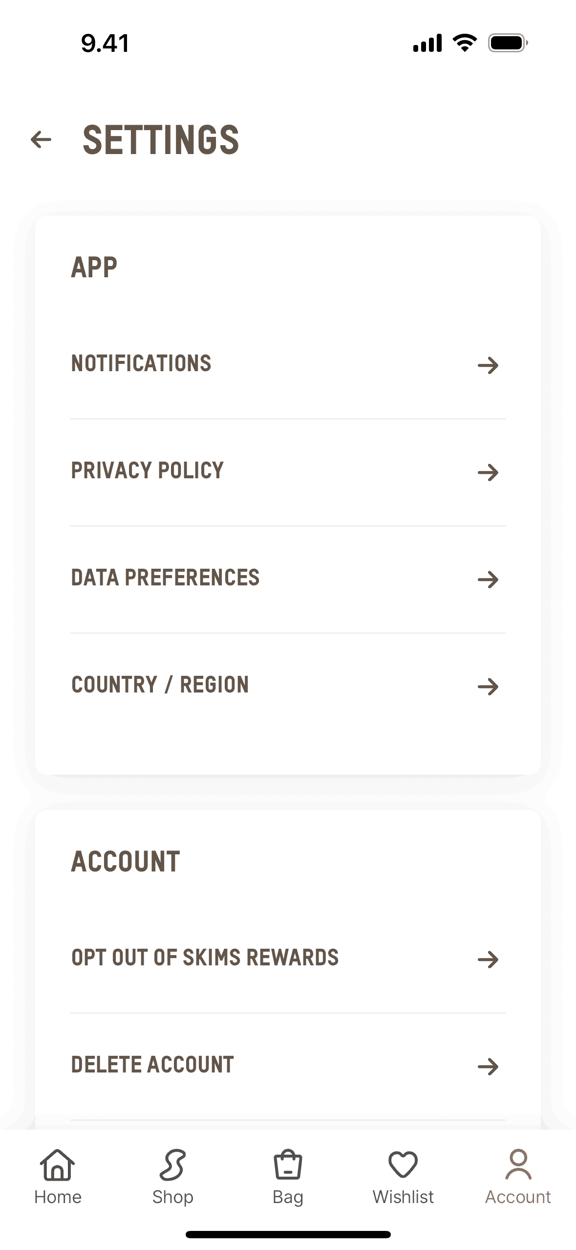 SKIMS iOS Shopping interface screenshot 19