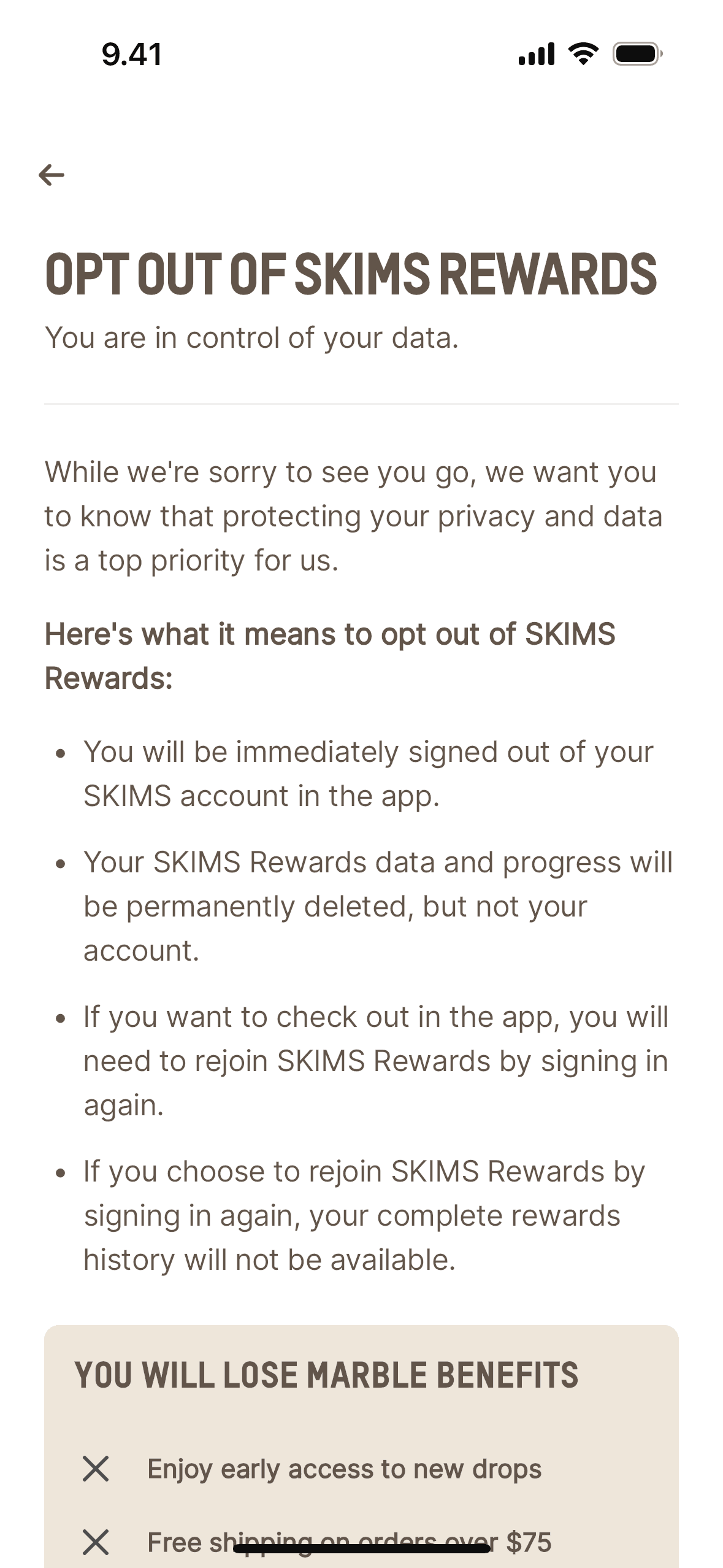SKIMS iOS Shopping interface screenshot 23