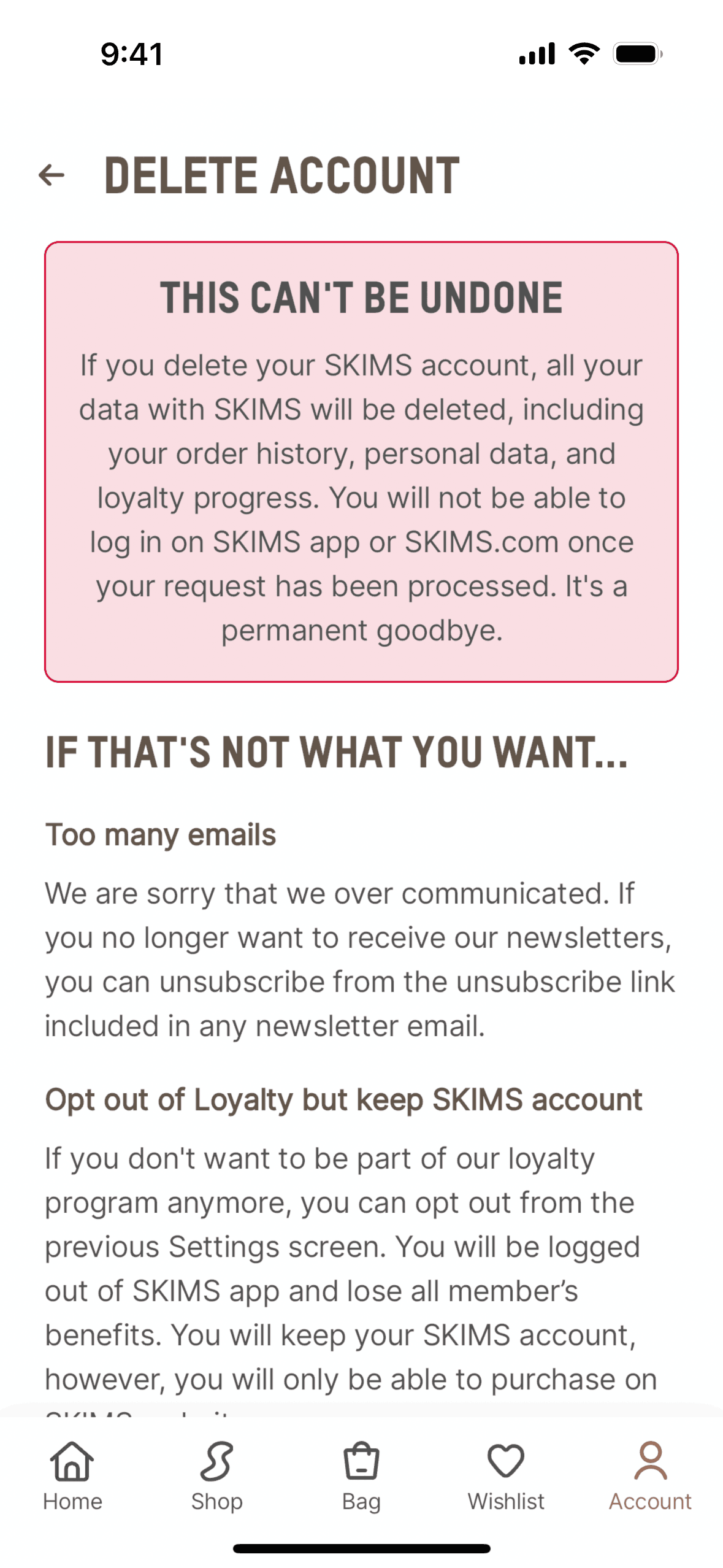 SKIMS iOS Shopping interface screenshot 24