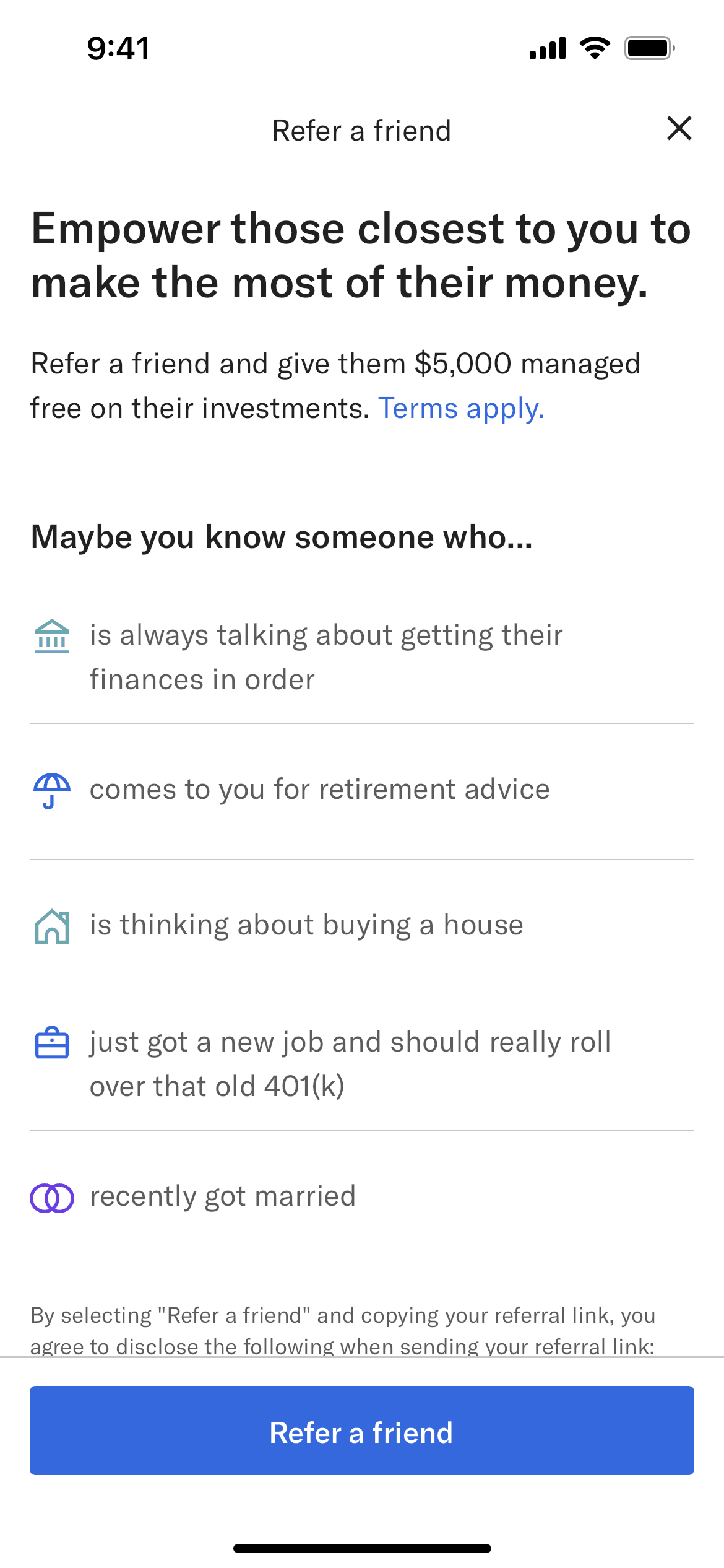 Betterment iOS Finance interface screenshot 14