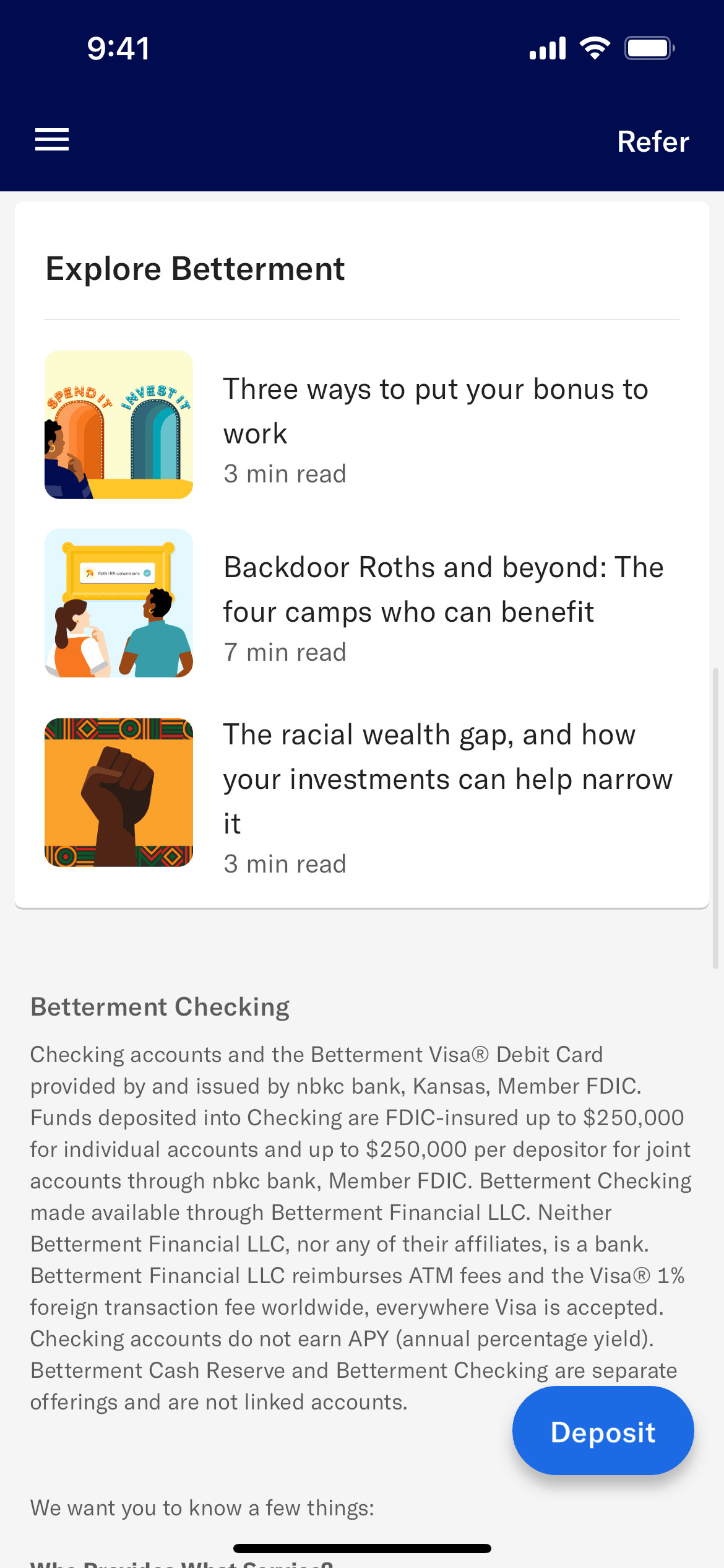 Betterment iOS Crypto & Web3 interface screenshot 2