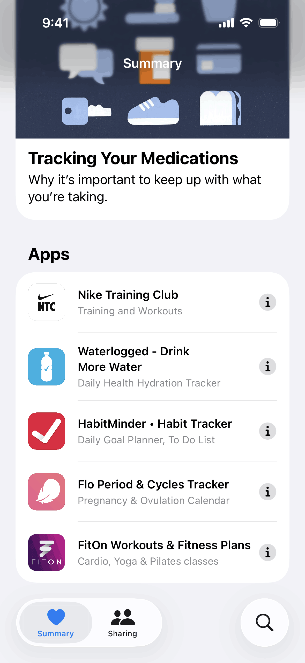 Apple Health iOS Health & Fitness interface screenshot 2