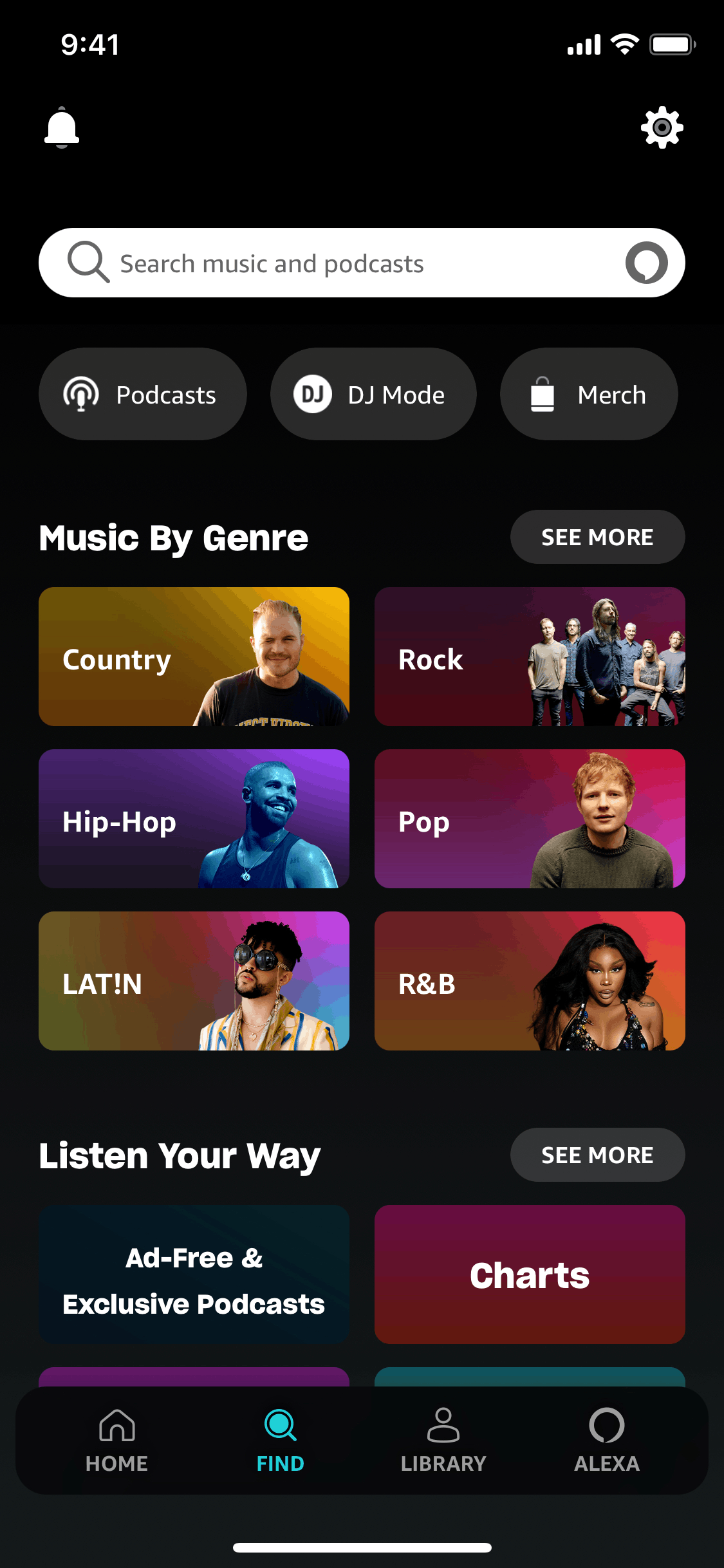 Amazon Music iOS Music & Audio interface screenshot 1