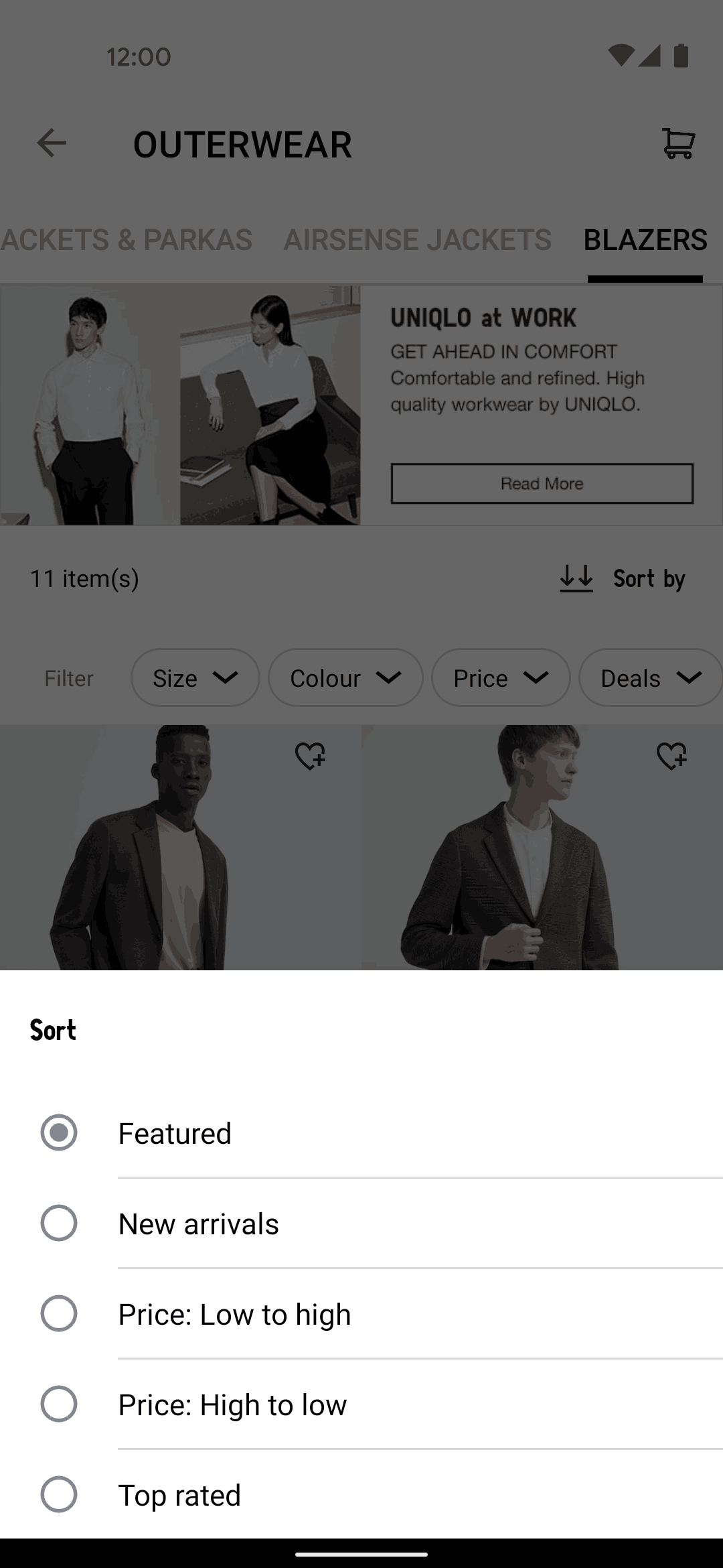 UNIQLO Android Shopping interface screenshot 8