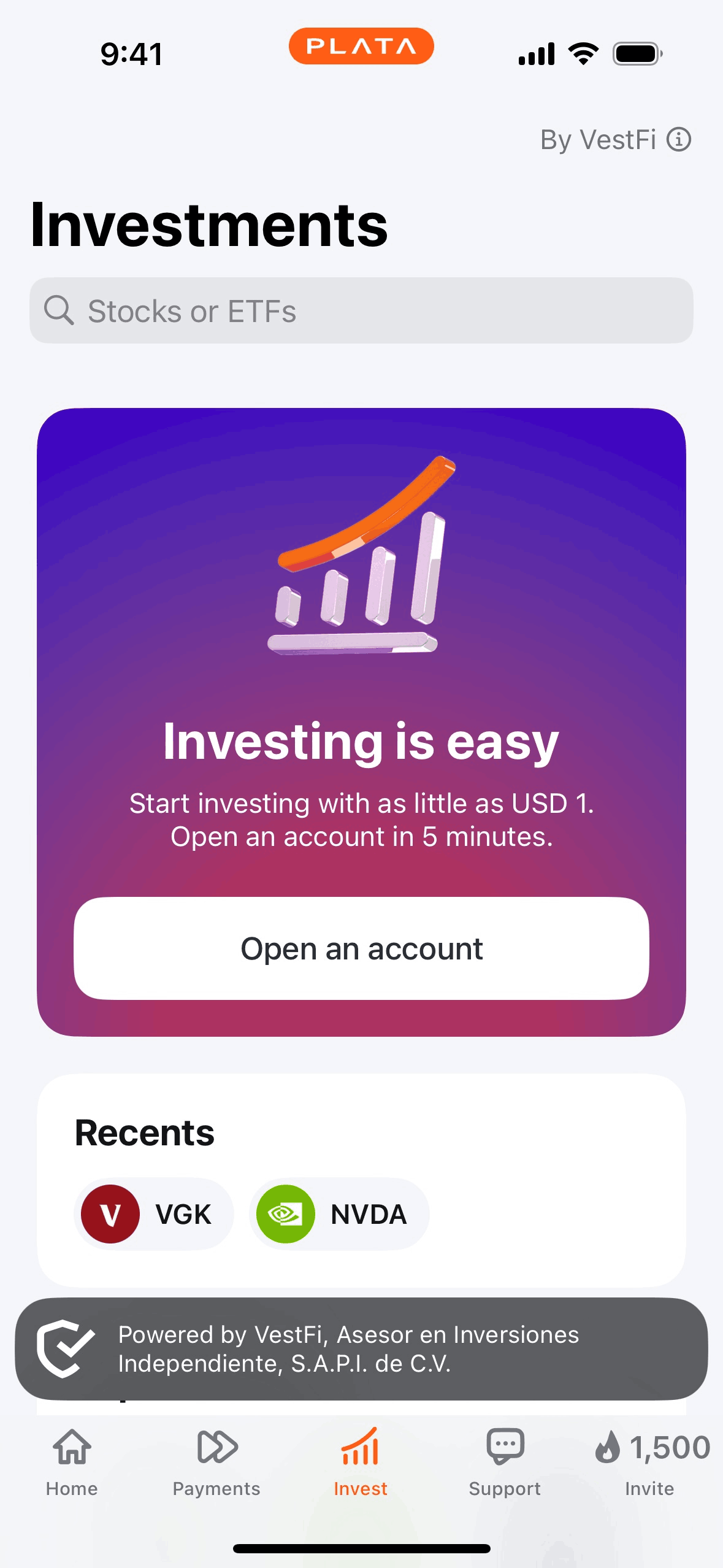 Plata Card iOS Finance interface screenshot 2
