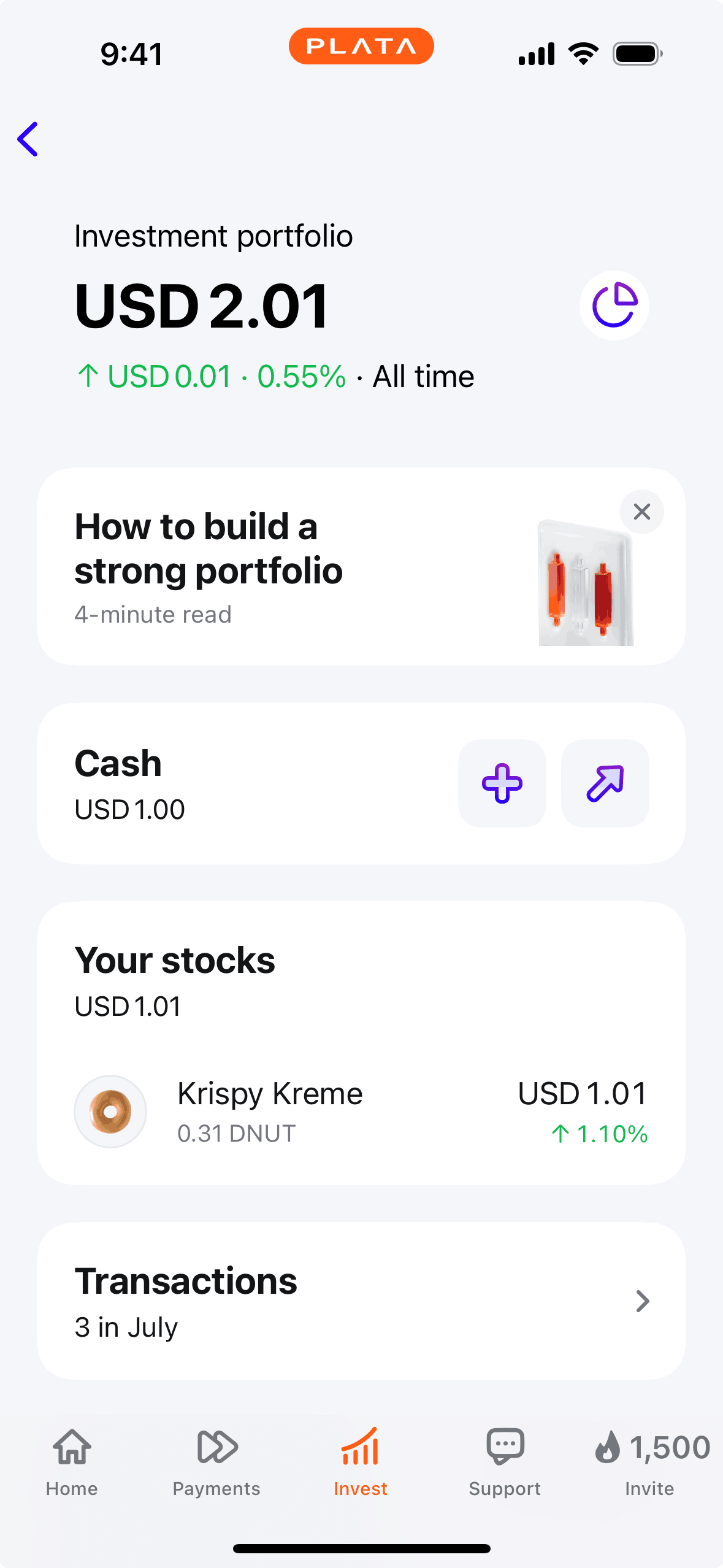 Plata Card iOS Finance interface screenshot 15