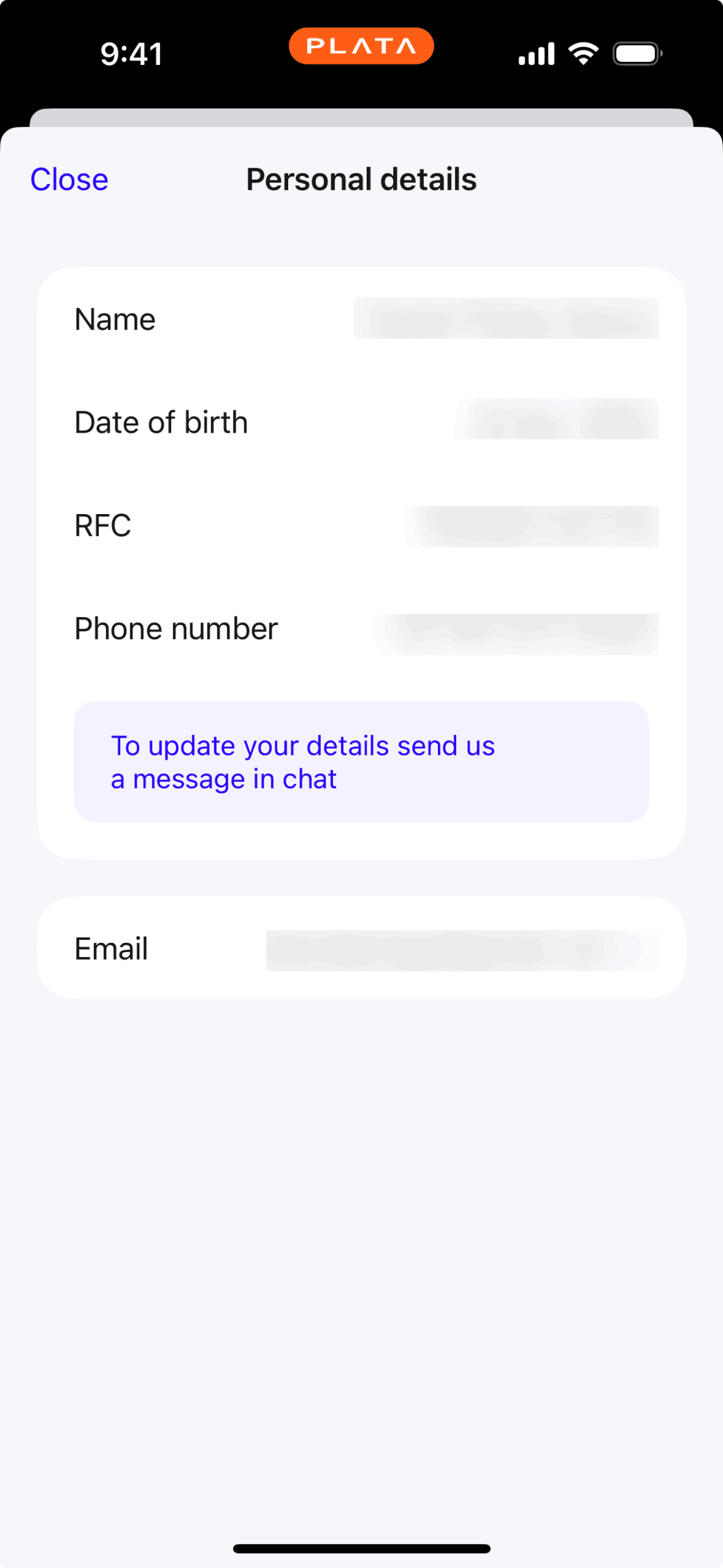 Plata Card iOS Finance interface screenshot 23