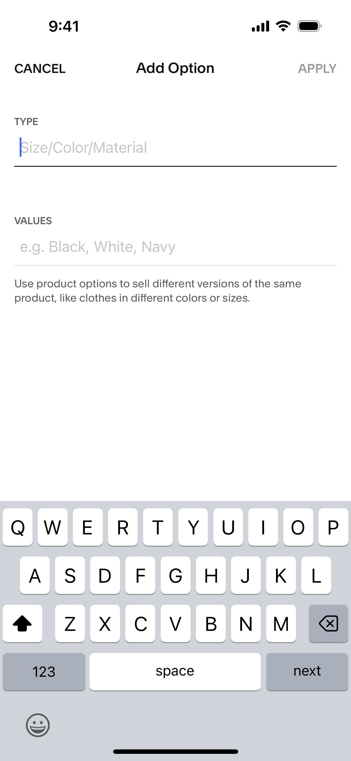 Squarespace iOS Business interface screenshot 19
