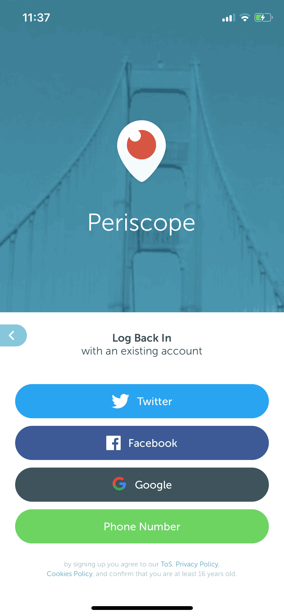 Periscope iOS Social Networking interface screenshot 3