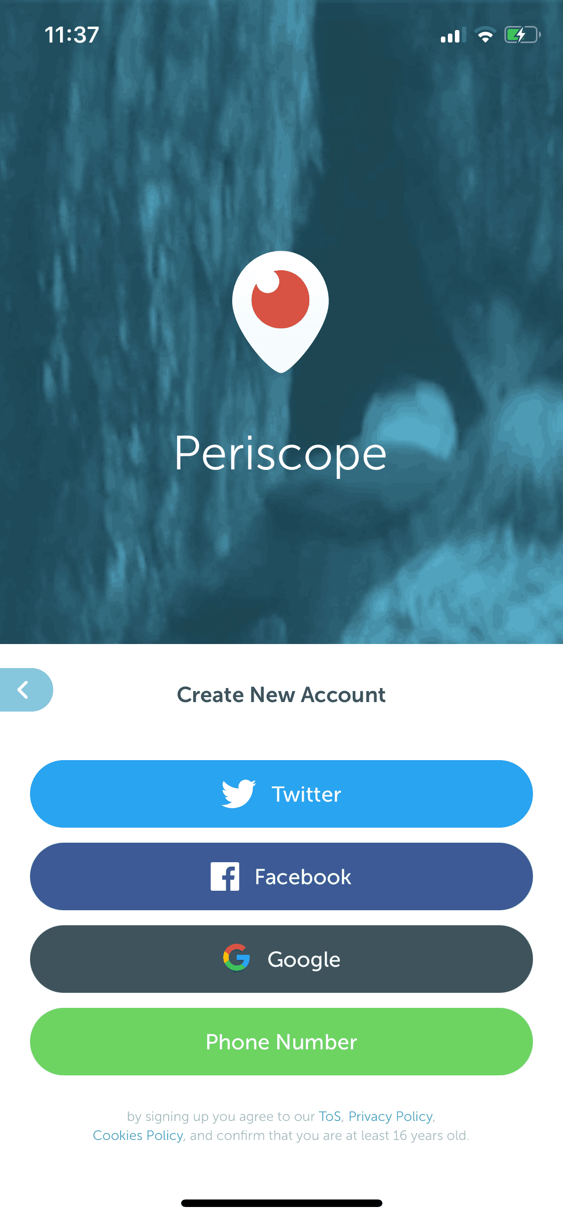 Periscope iOS Social Networking interface screenshot 5