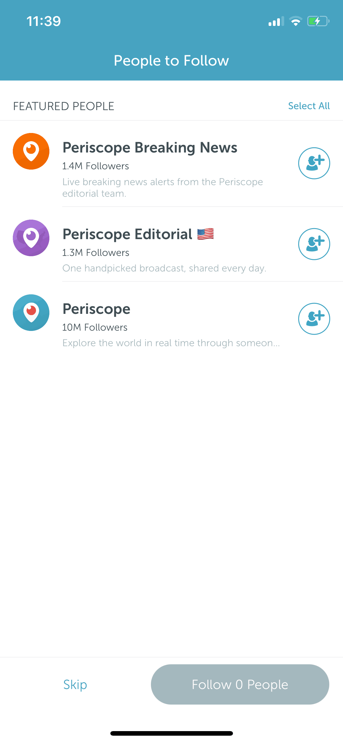 Periscope iOS Social Networking interface screenshot 10