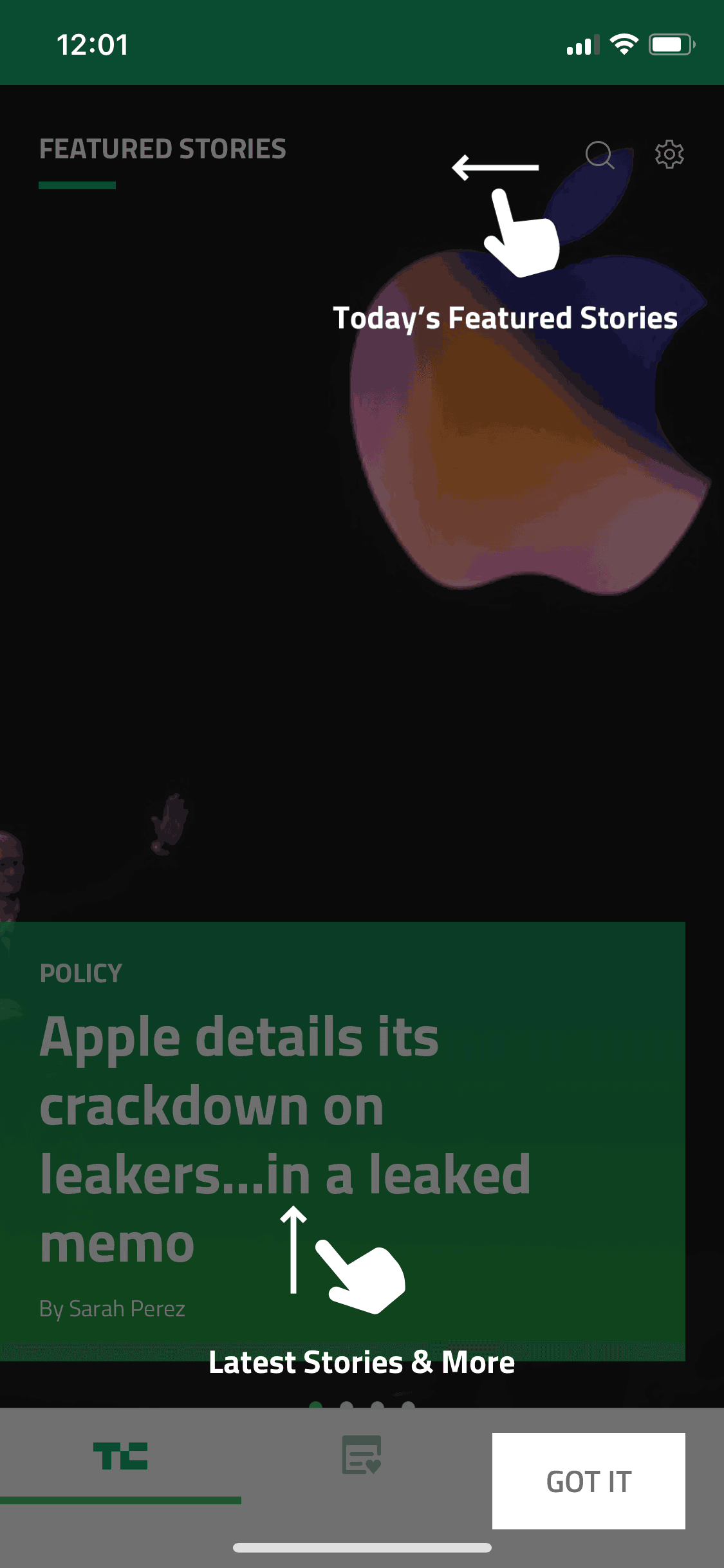 TechCrunch iOS News interface screenshot 5