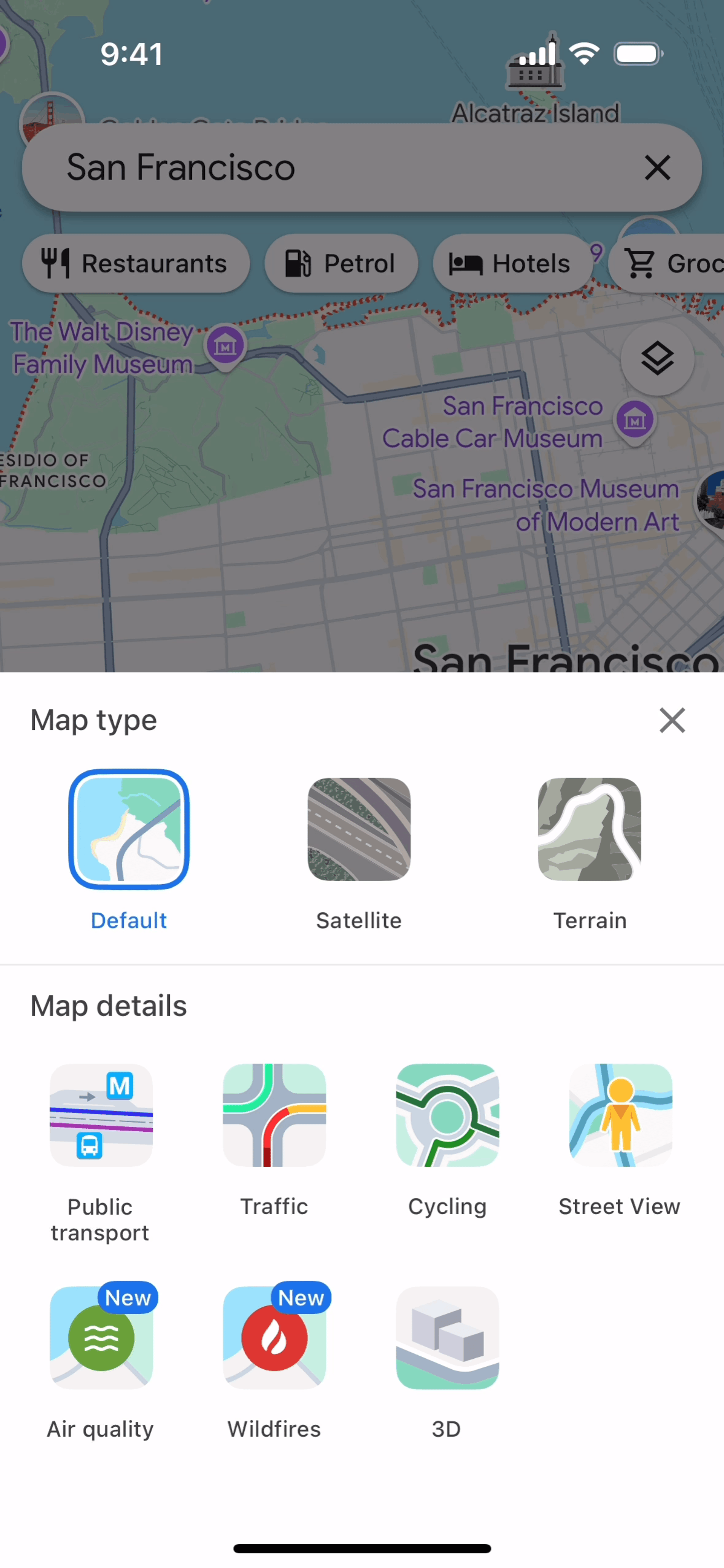 Google Maps iOS UI screenshot 16