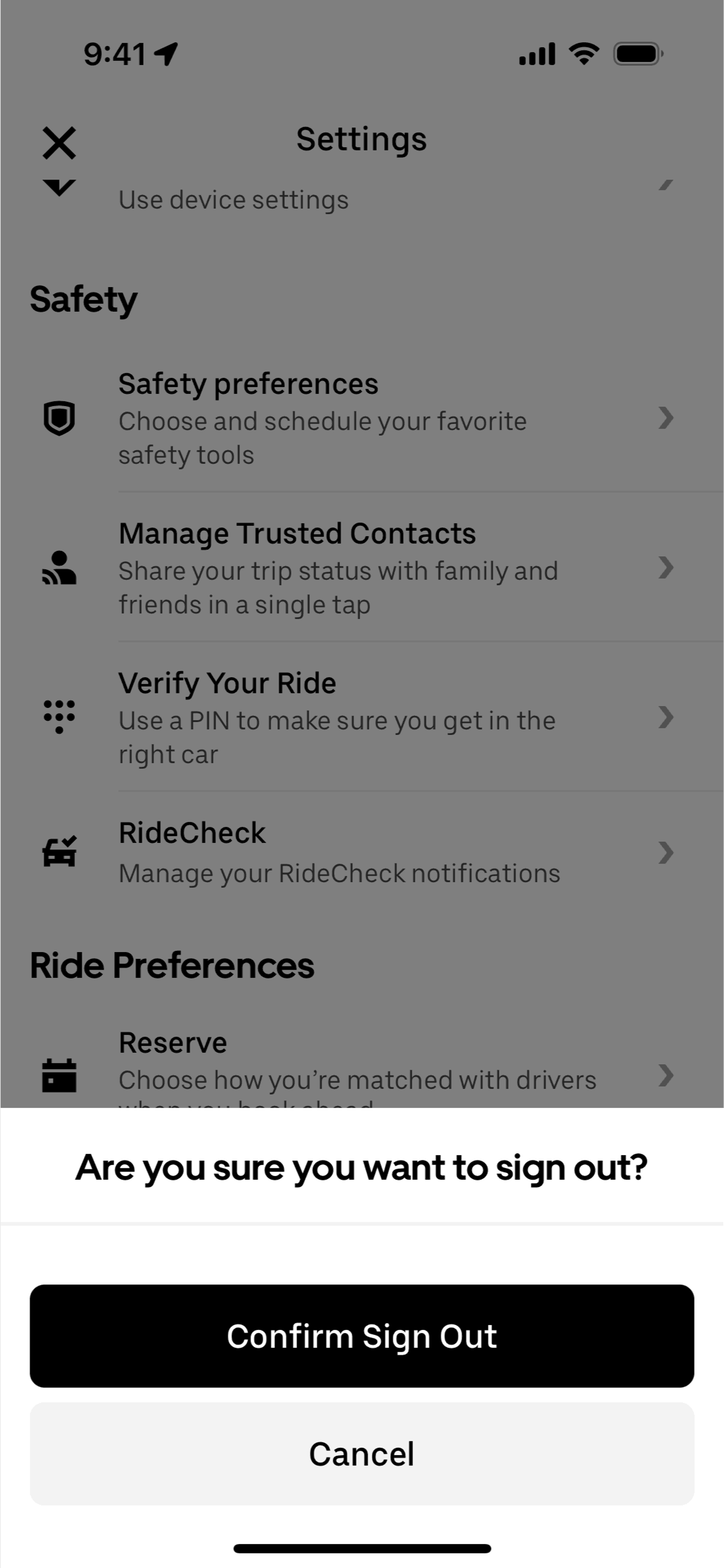 Uber iOS UI screenshot 20