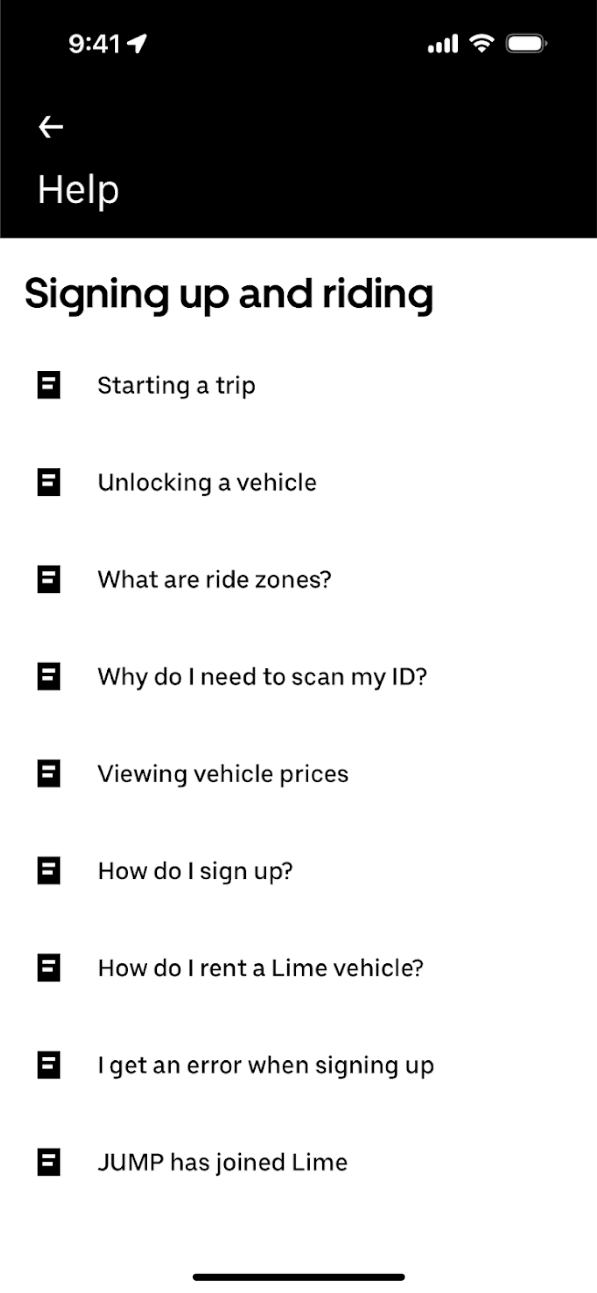 Uber iOS UI screenshot 6