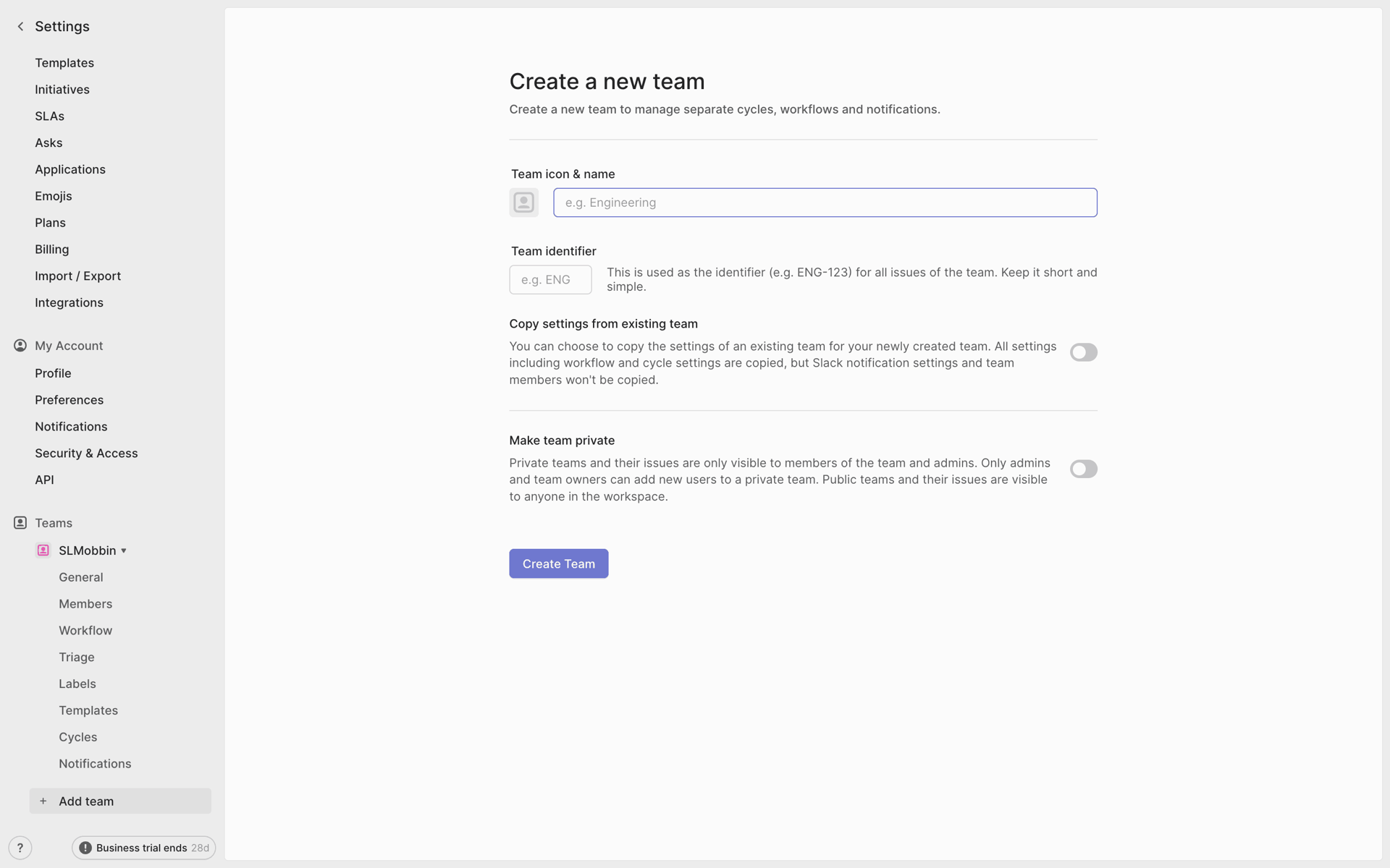 Linear Web UI screenshot 10
