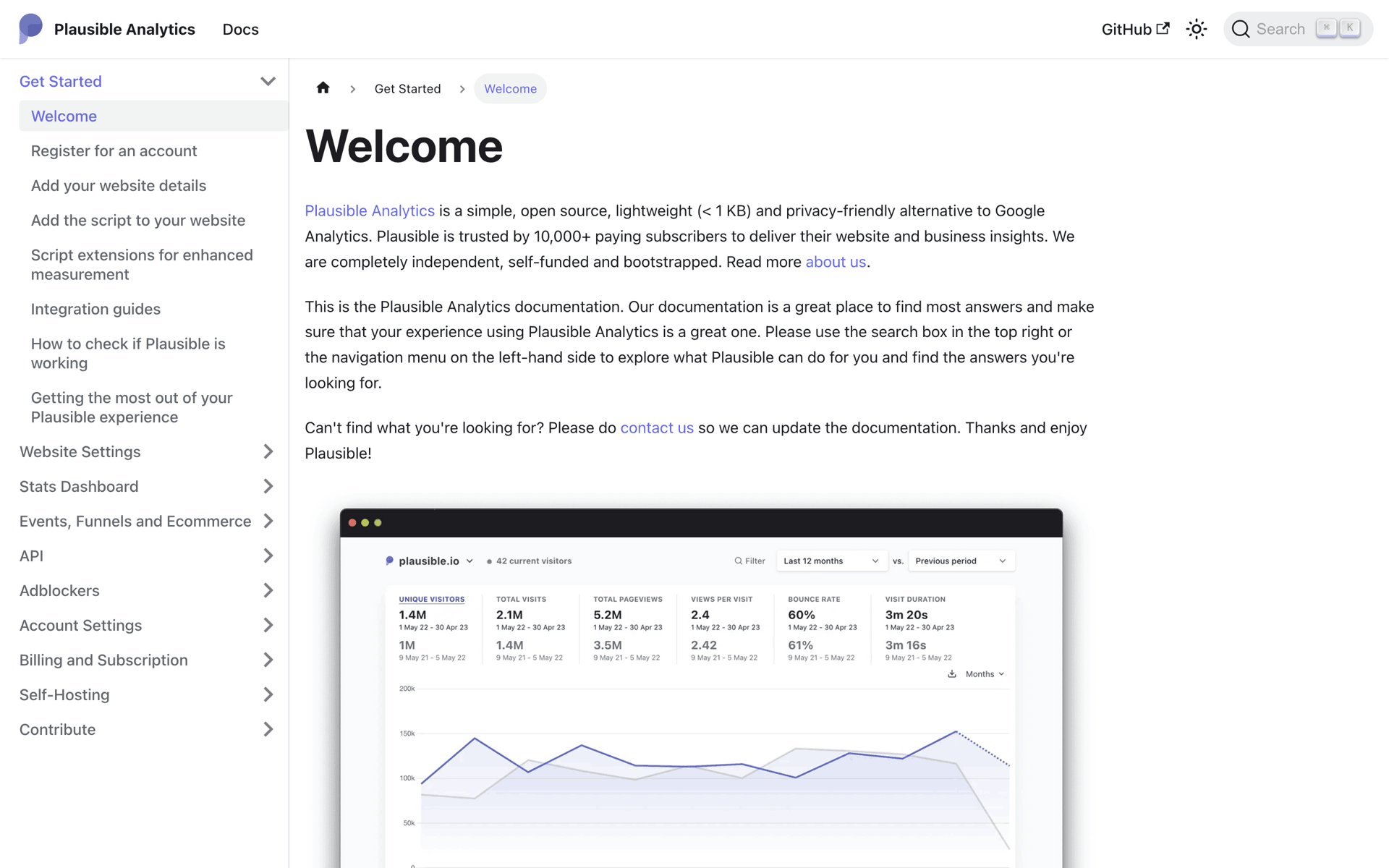 Plausible Analytics Web UI screenshot 9