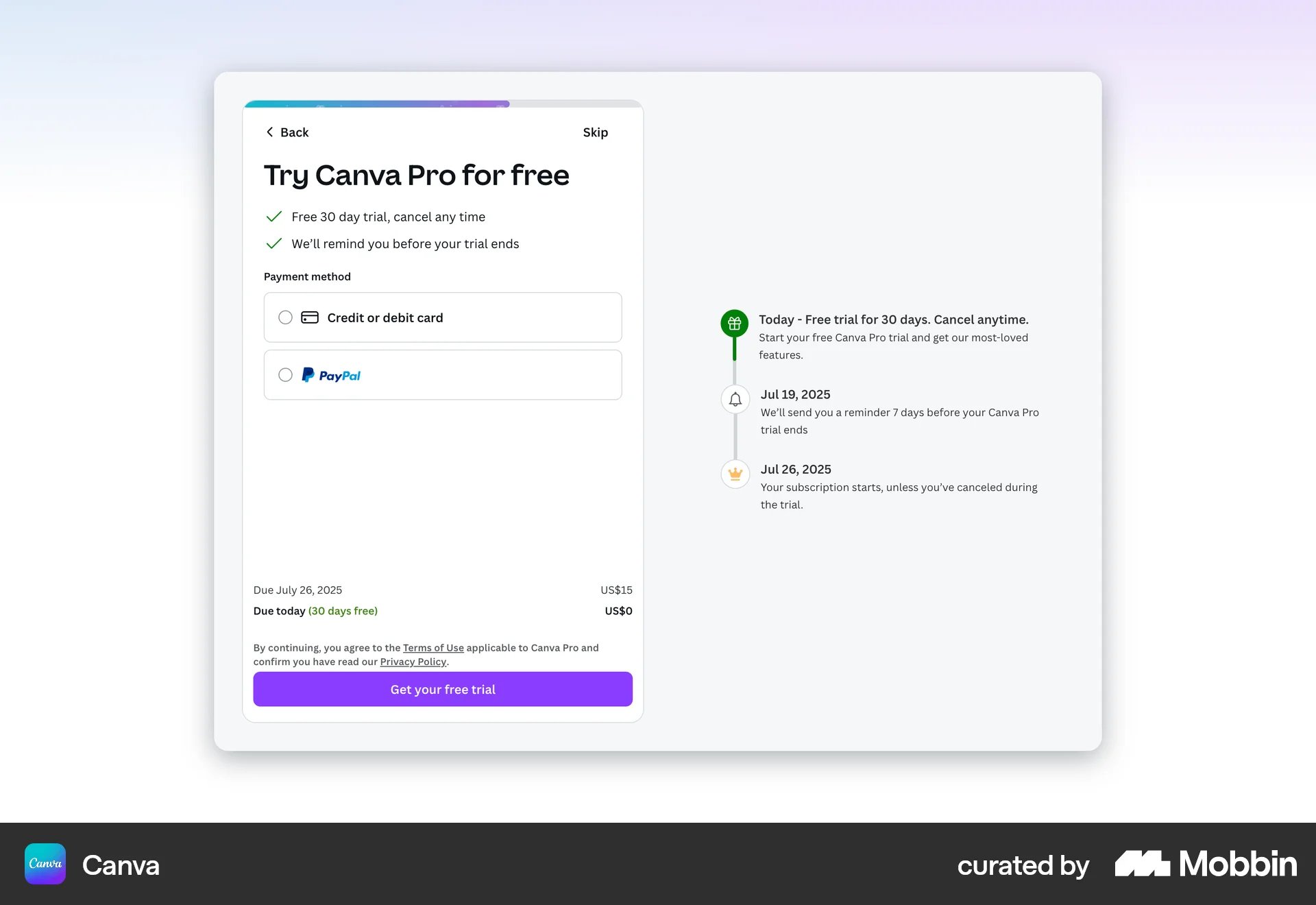 Onboarding on Canva (web) screen 13