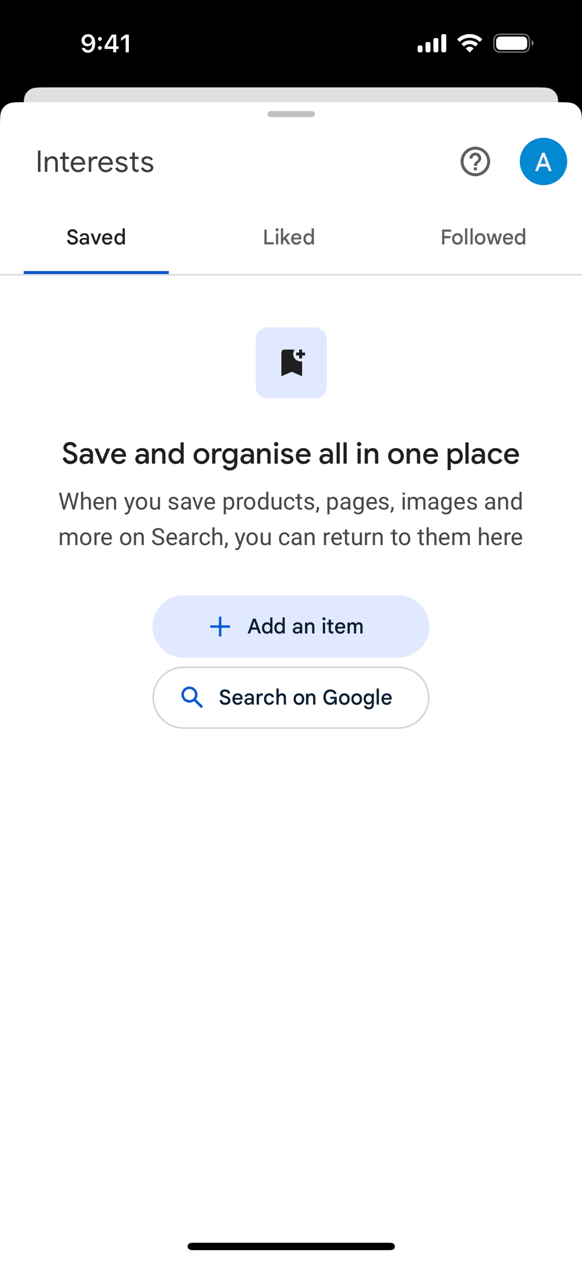 Google iOS UI screenshot 11