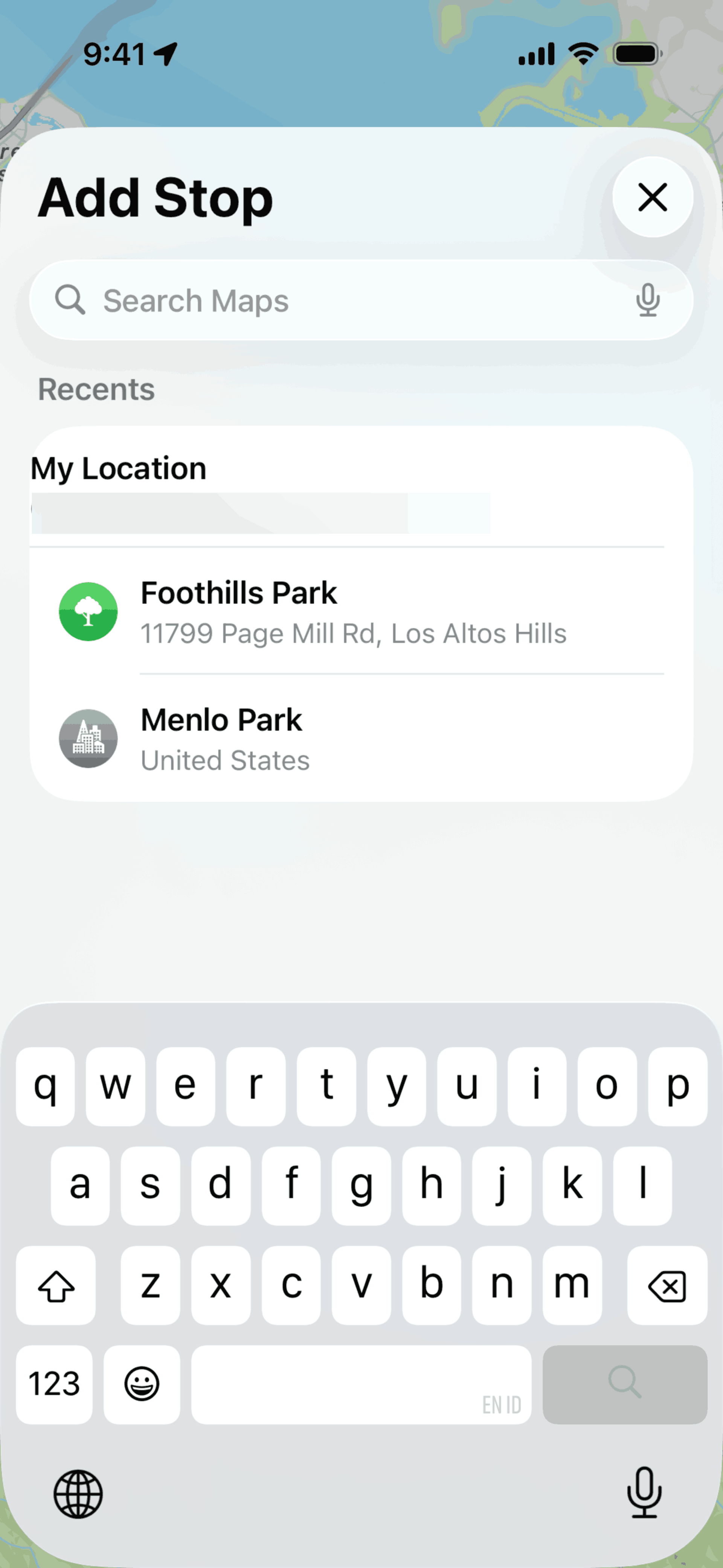 Apple Maps iOS UI screenshot 7