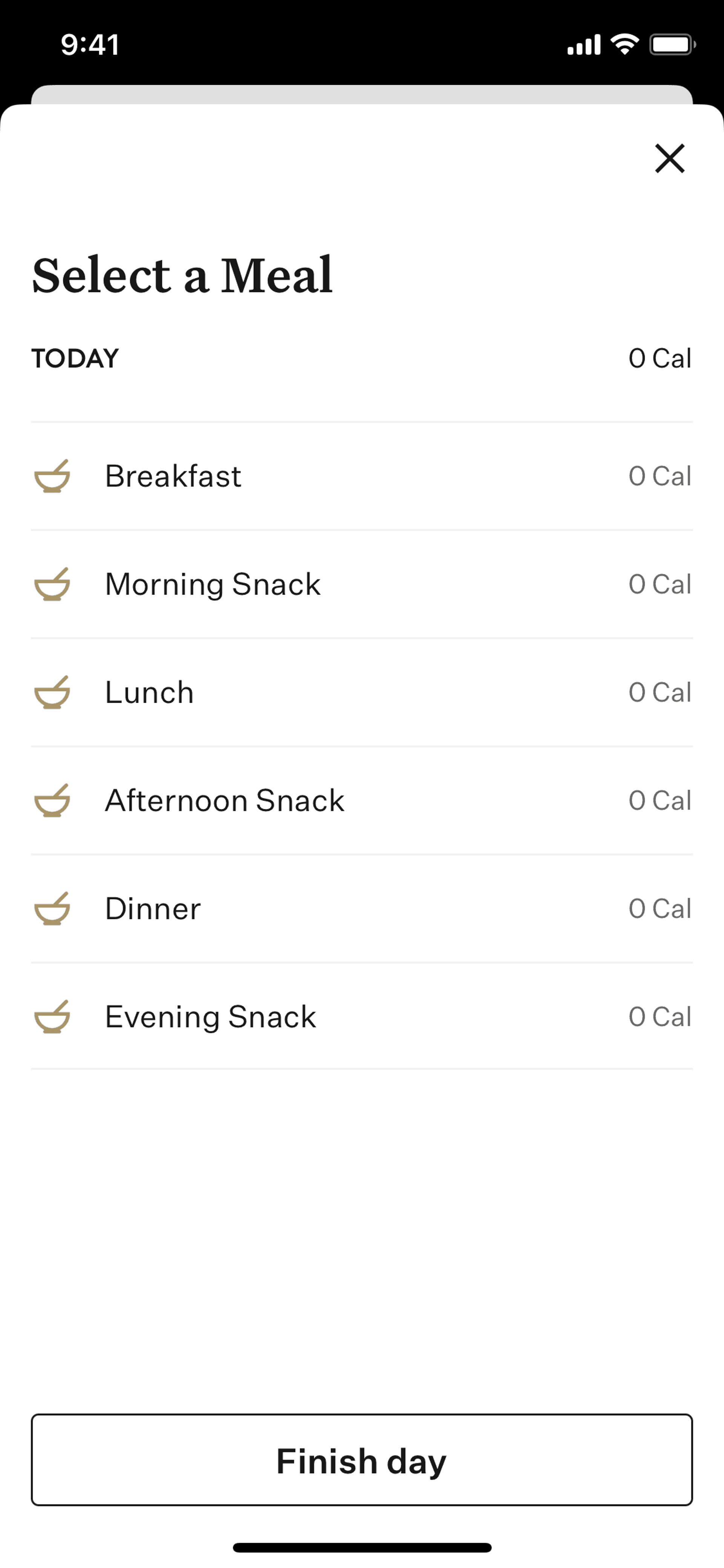 Logging meals on Noom (ios) screen 2