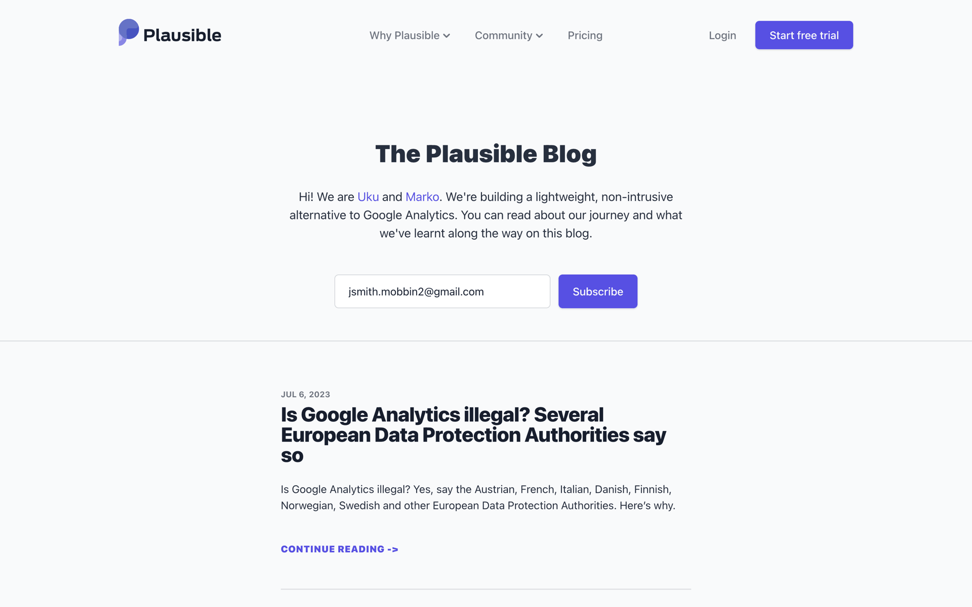 Plausible Analytics Web UI screenshot 18