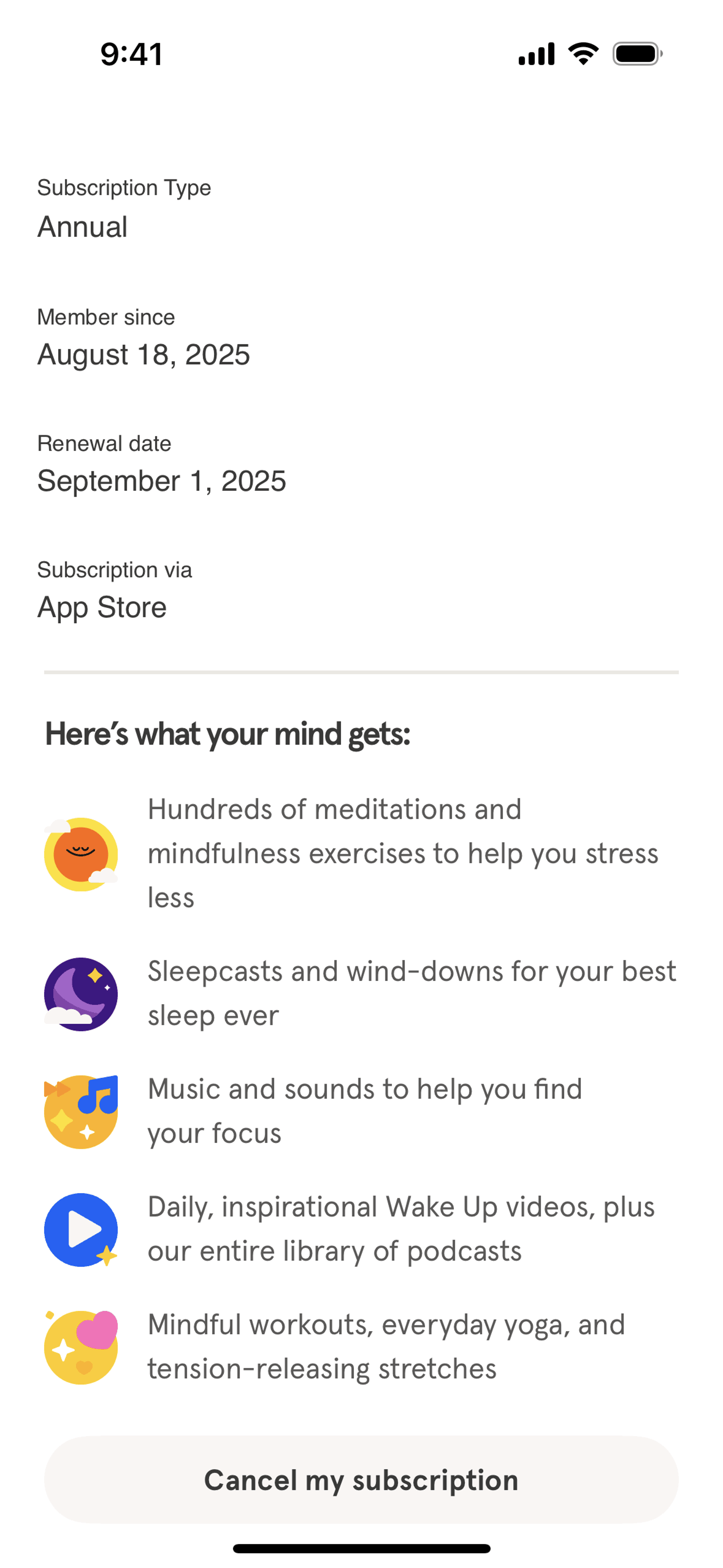 Headspace iOS UI screenshot 9