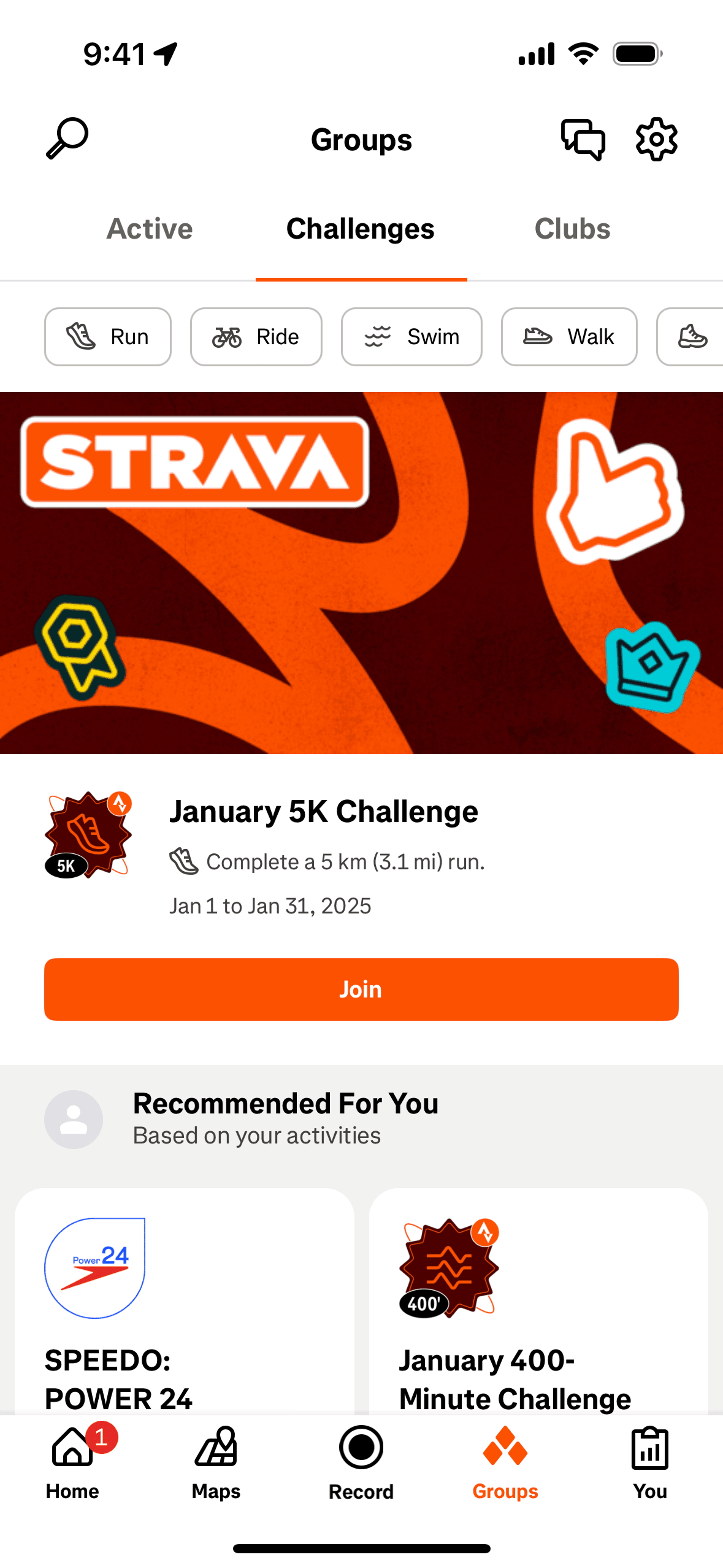 Strava iOS UI screenshot 3