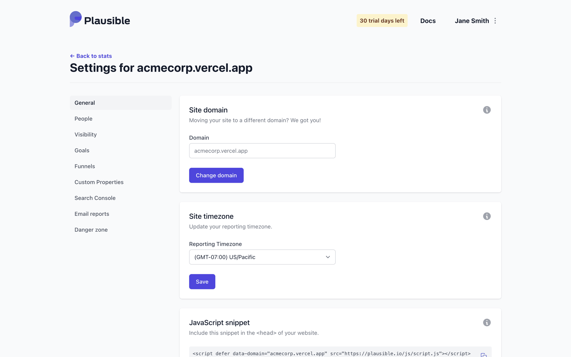 Plausible Analytics Web UI screenshot 19