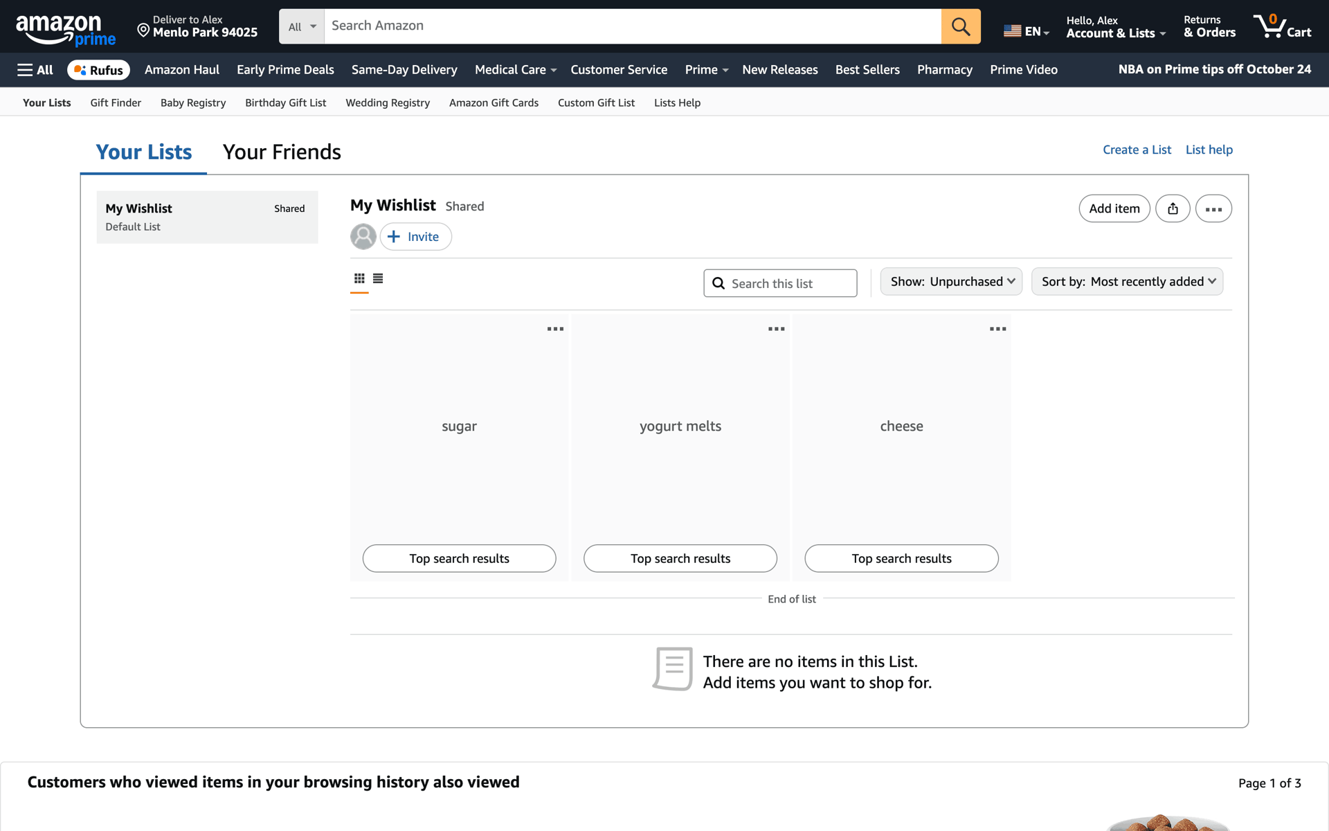 Amazon Web UI screenshot 3