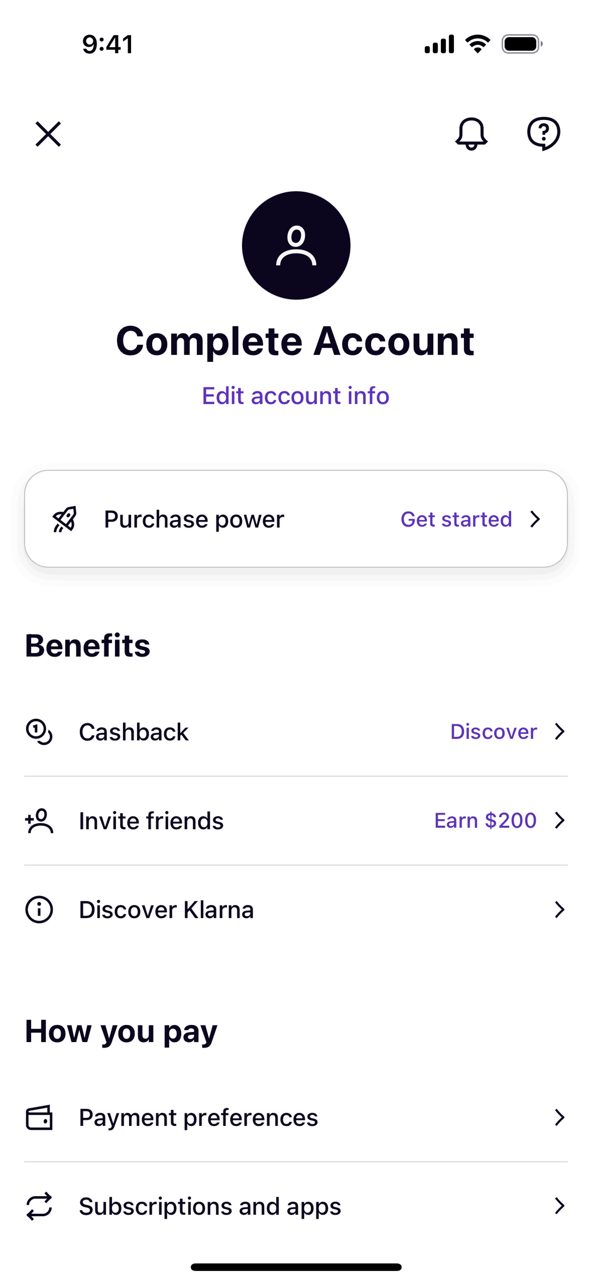 Klarna iOS UI screenshot 22